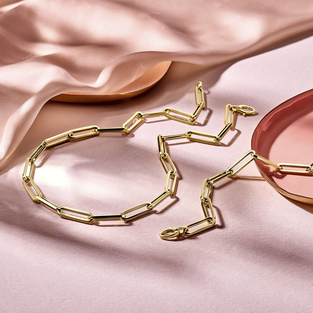 collar de oro amarillo paperclip – 45 cm