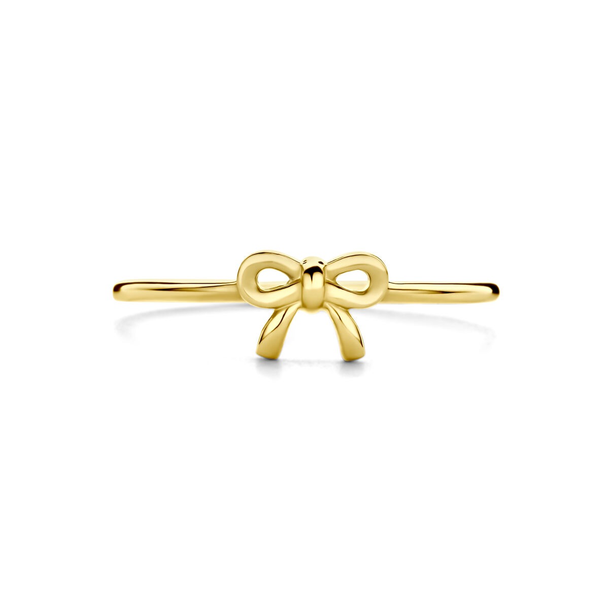 anillo de oro amarillo con lazo