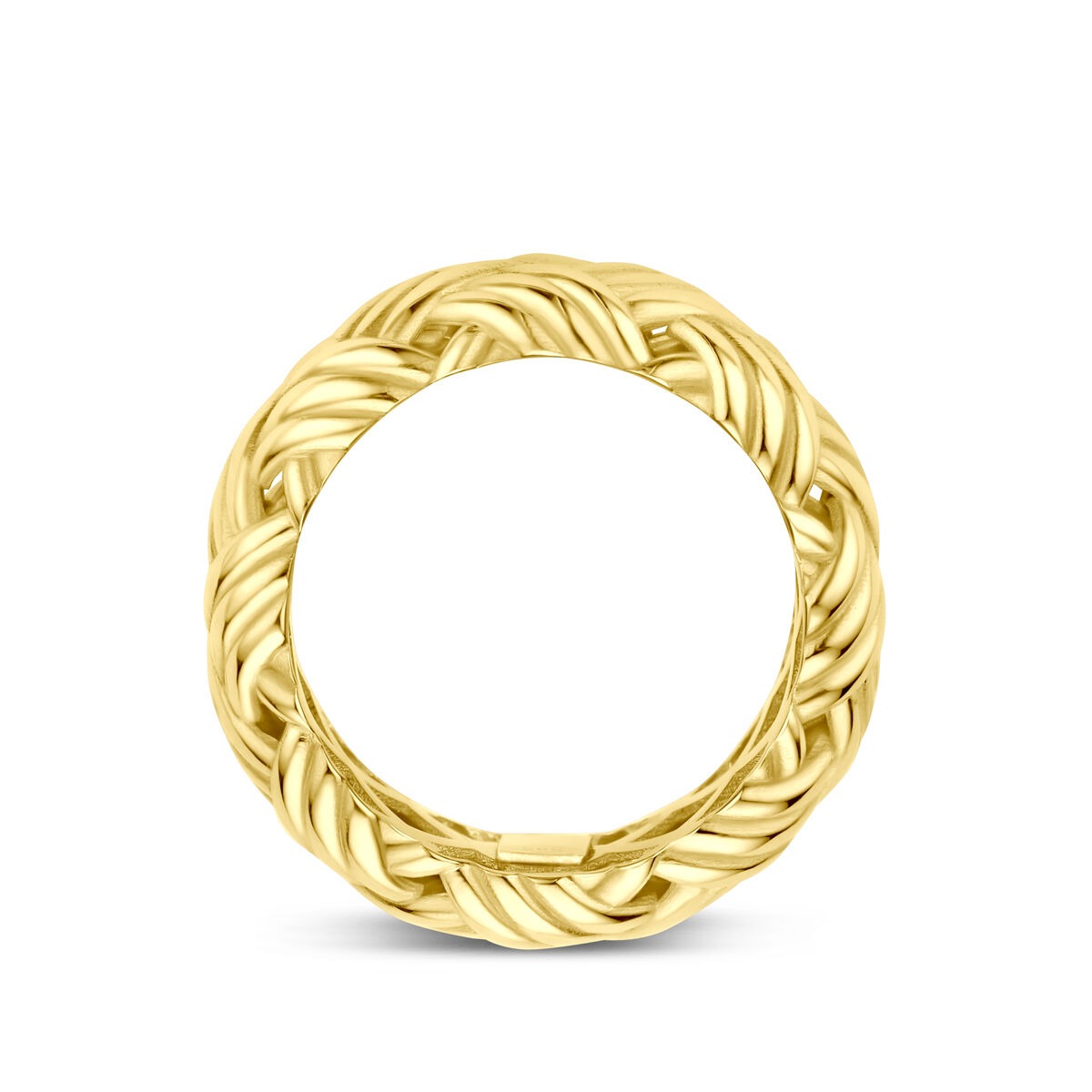 Anillo de mujer en oro amarillo de 14k – 10 mm de ancho