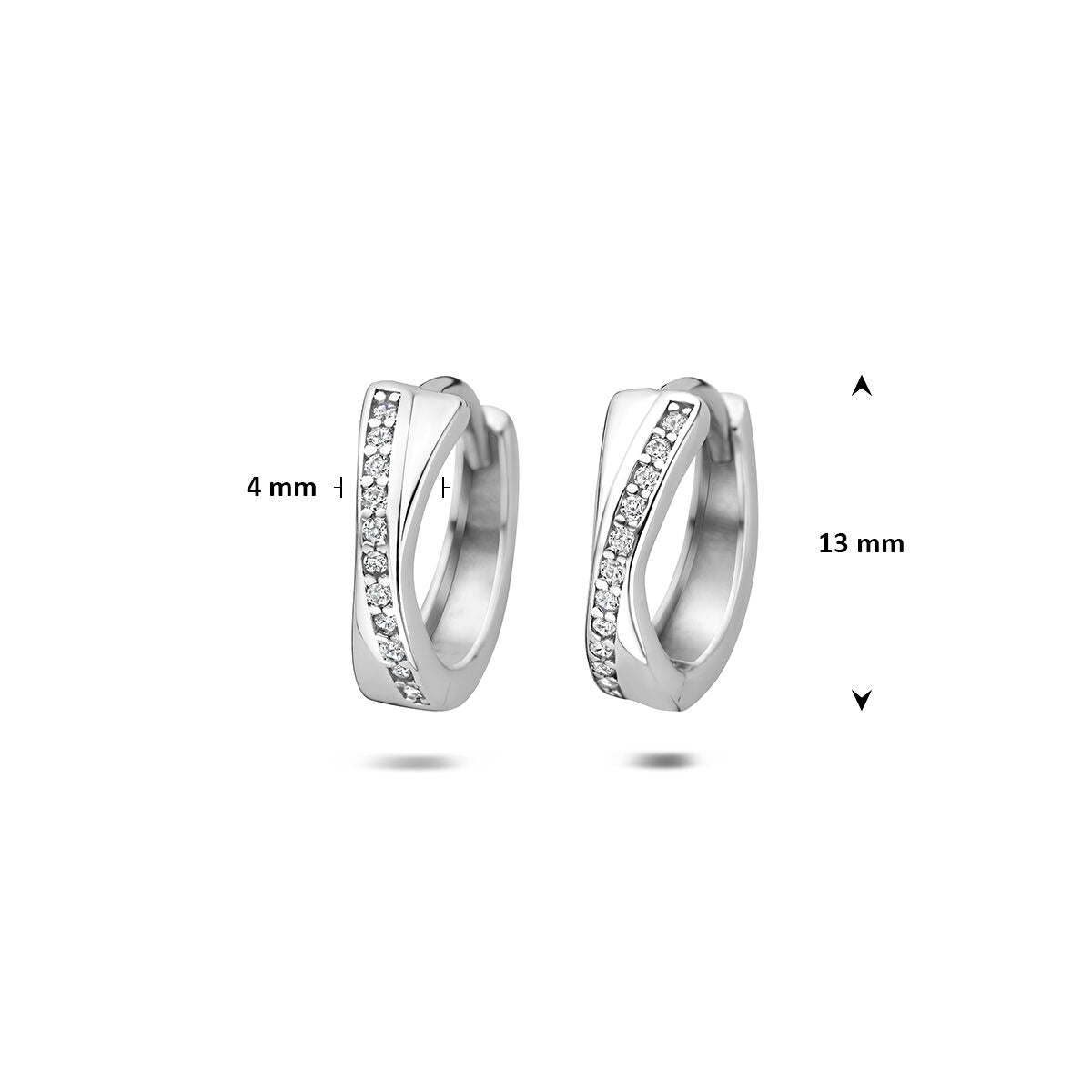 Aros de plata 925 rodiados con circonitas