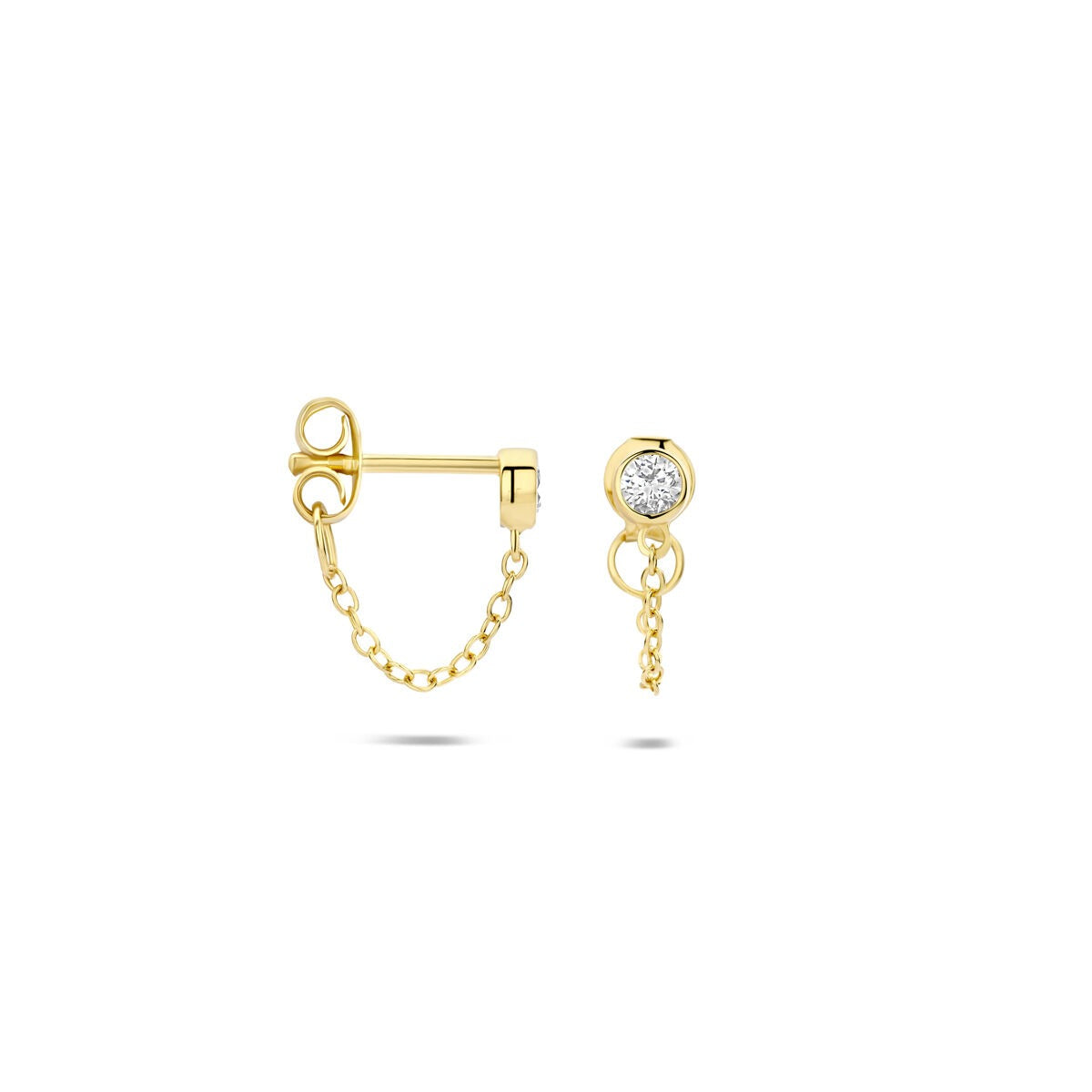 Pendientes chapados en oro de plata con circonitas – plata 925