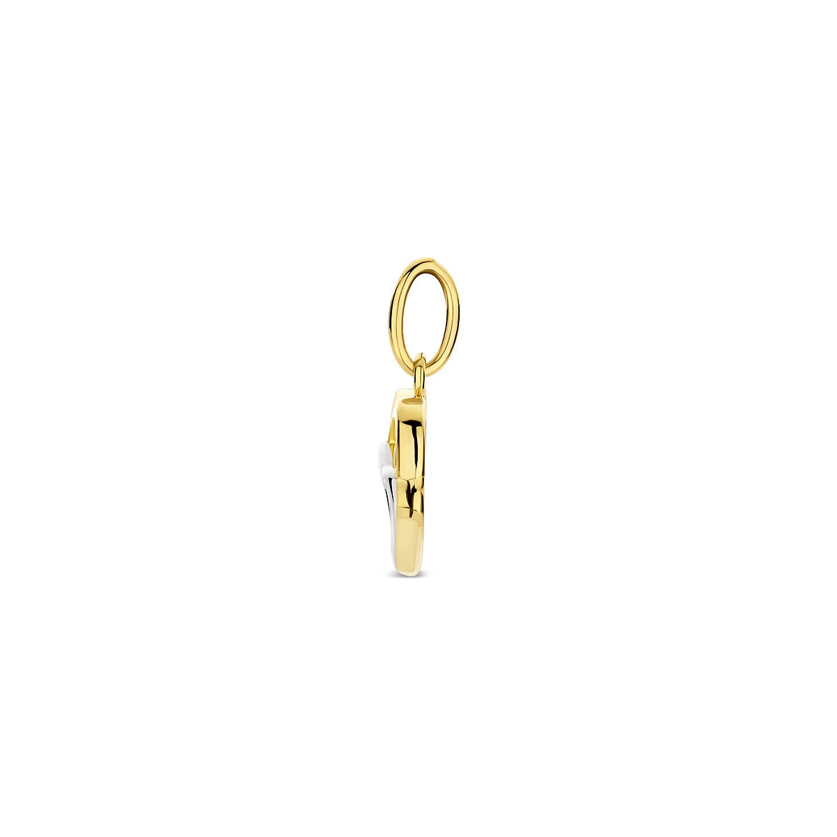 colgante de corazón en oro bicolor de 9k