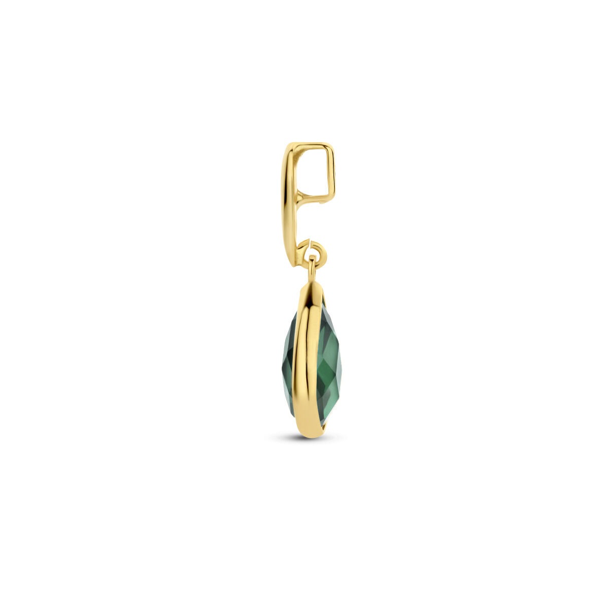 colgante de oro amarillo de 9k con ágata verde