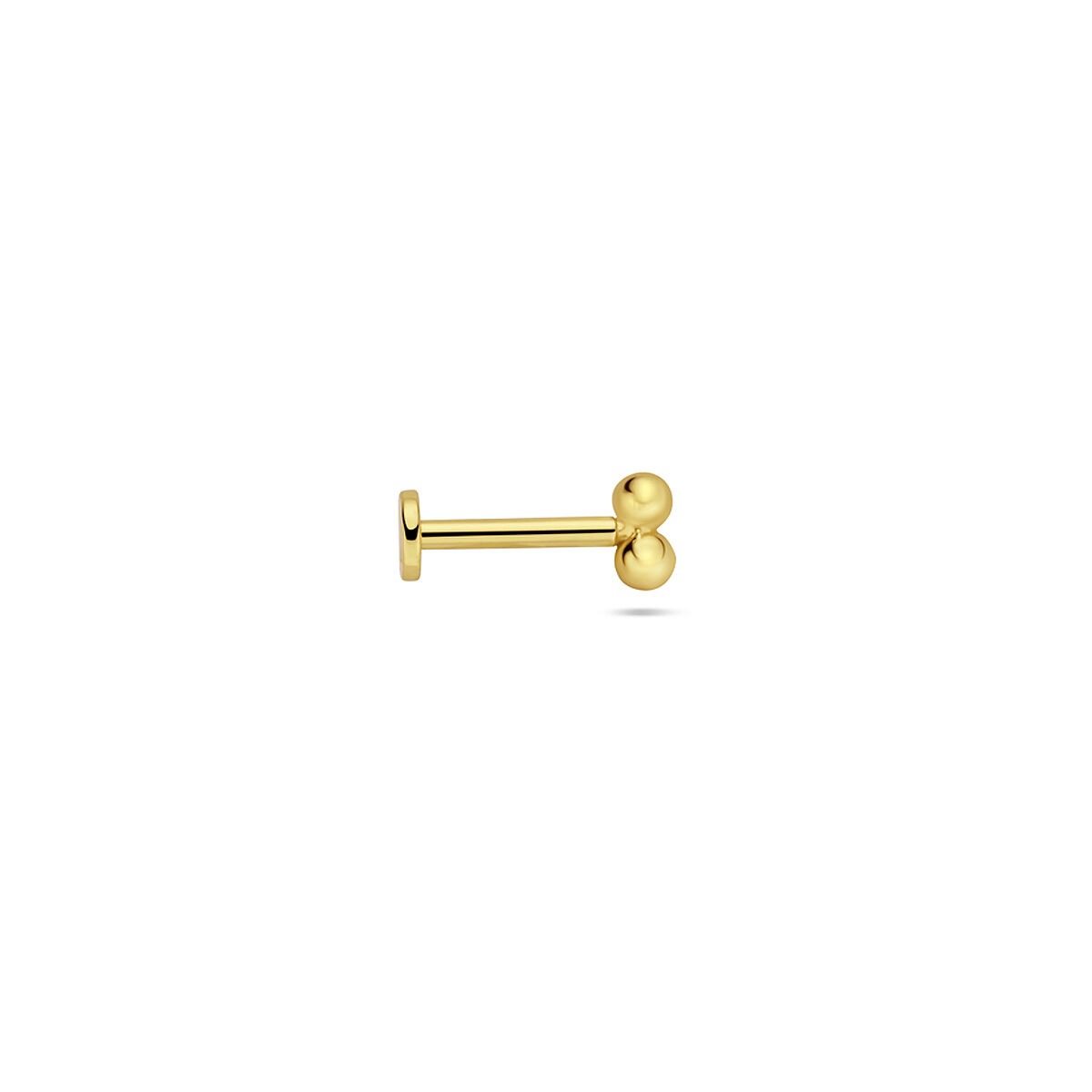 Bolitas de piercing plana chapadas en oro - plata 925