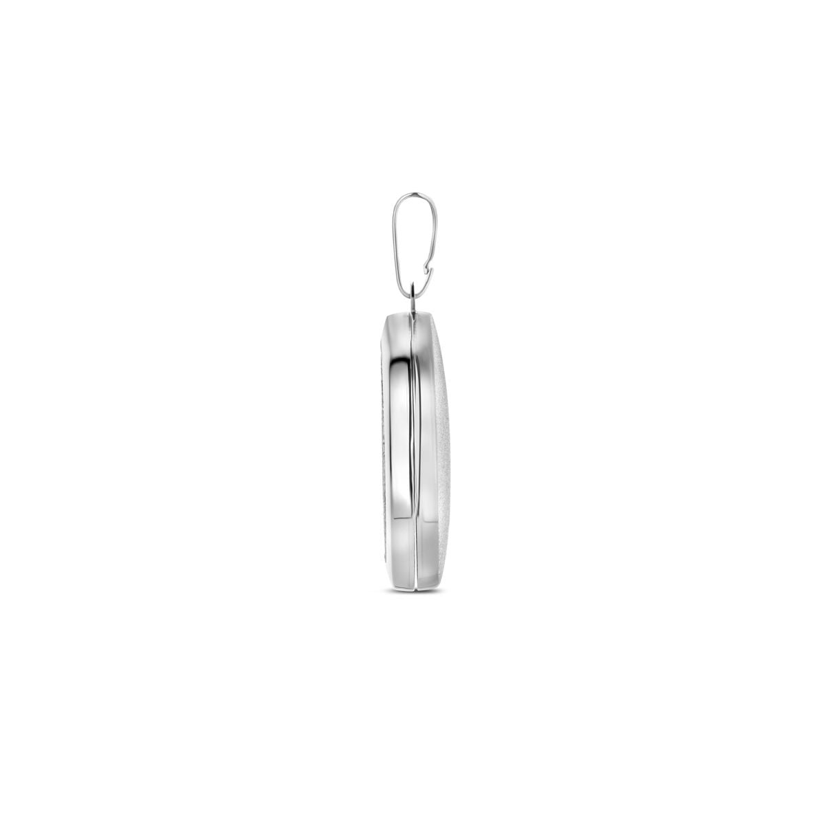 Medaillon de plata – rodiado 925 plata con acabado pulido/brillante diamantado