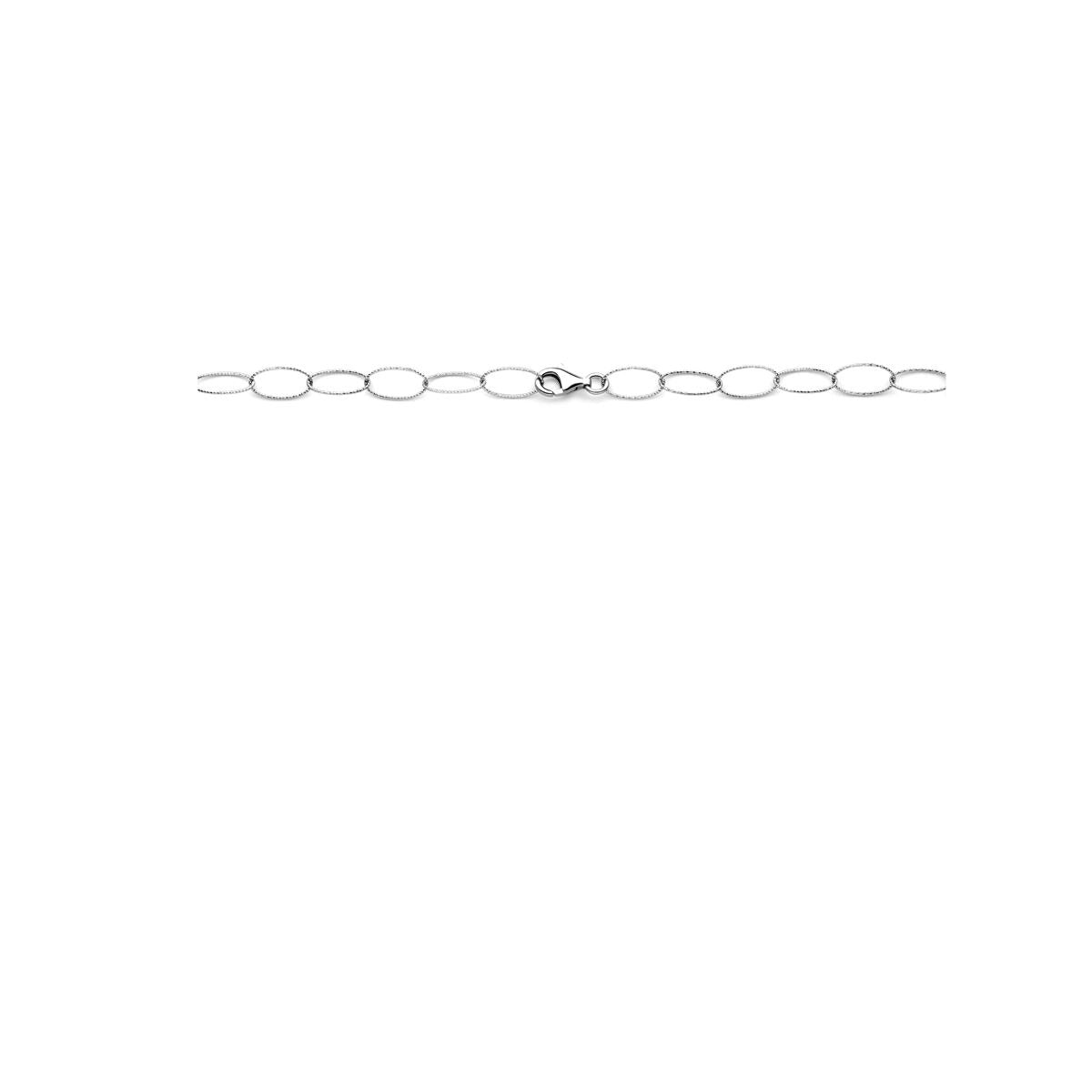 Collar de mujer de plata anclaje rodiado 6,4 mm 45 cm