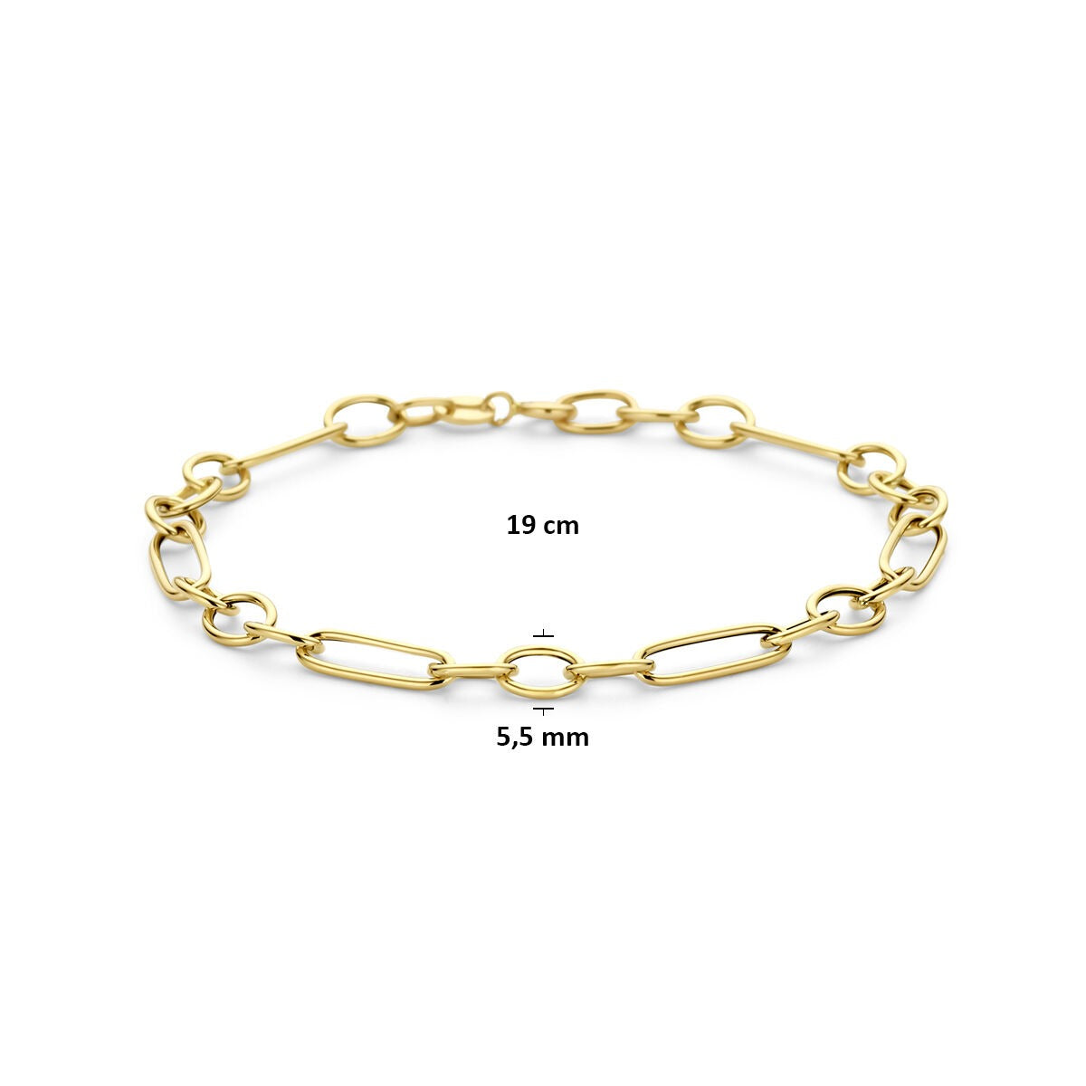 Pulsera de eslabones en oro amarillo 14k ancla