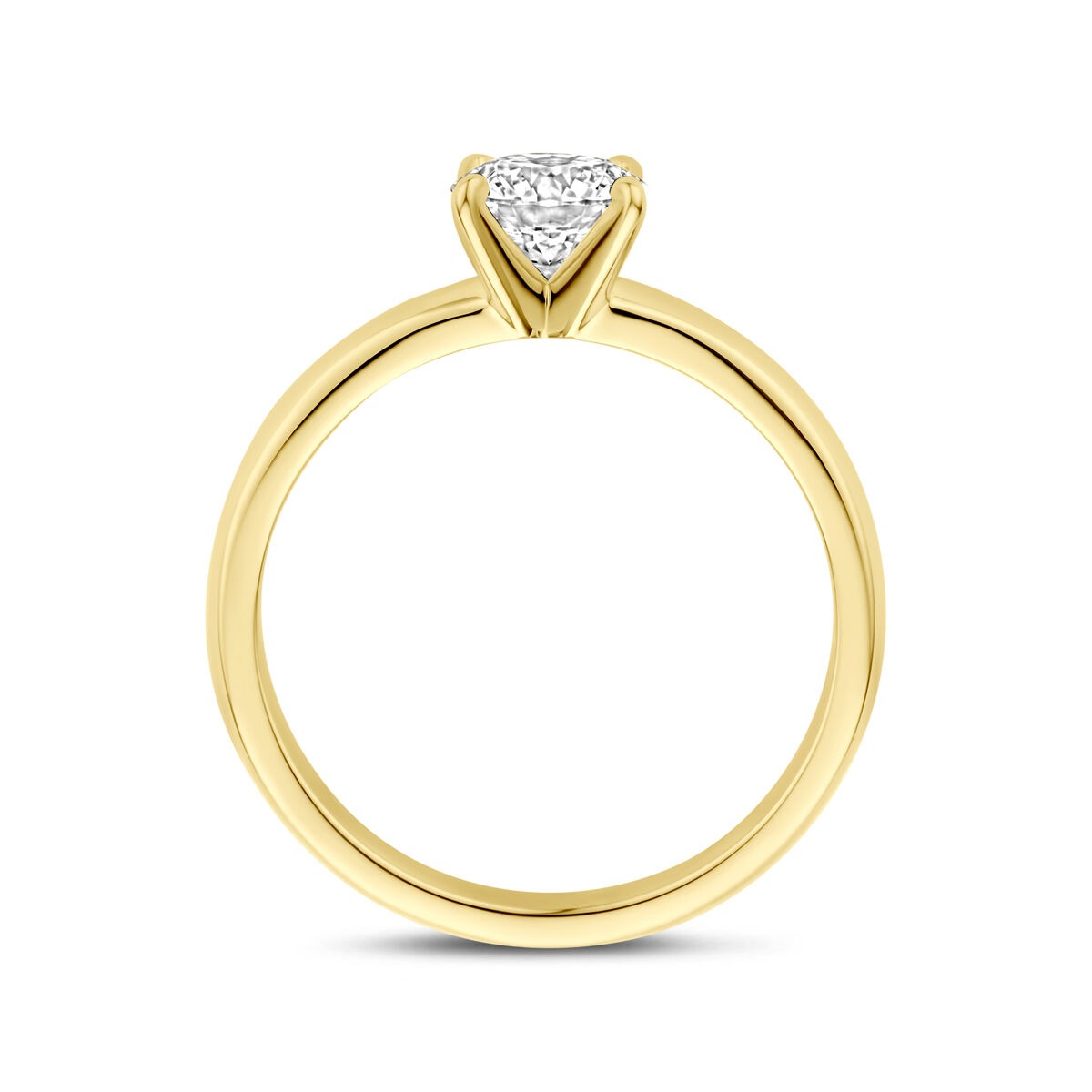 anillo de oro amarillo de 14k con diamante cultivado en laboratorio 0.75ct
