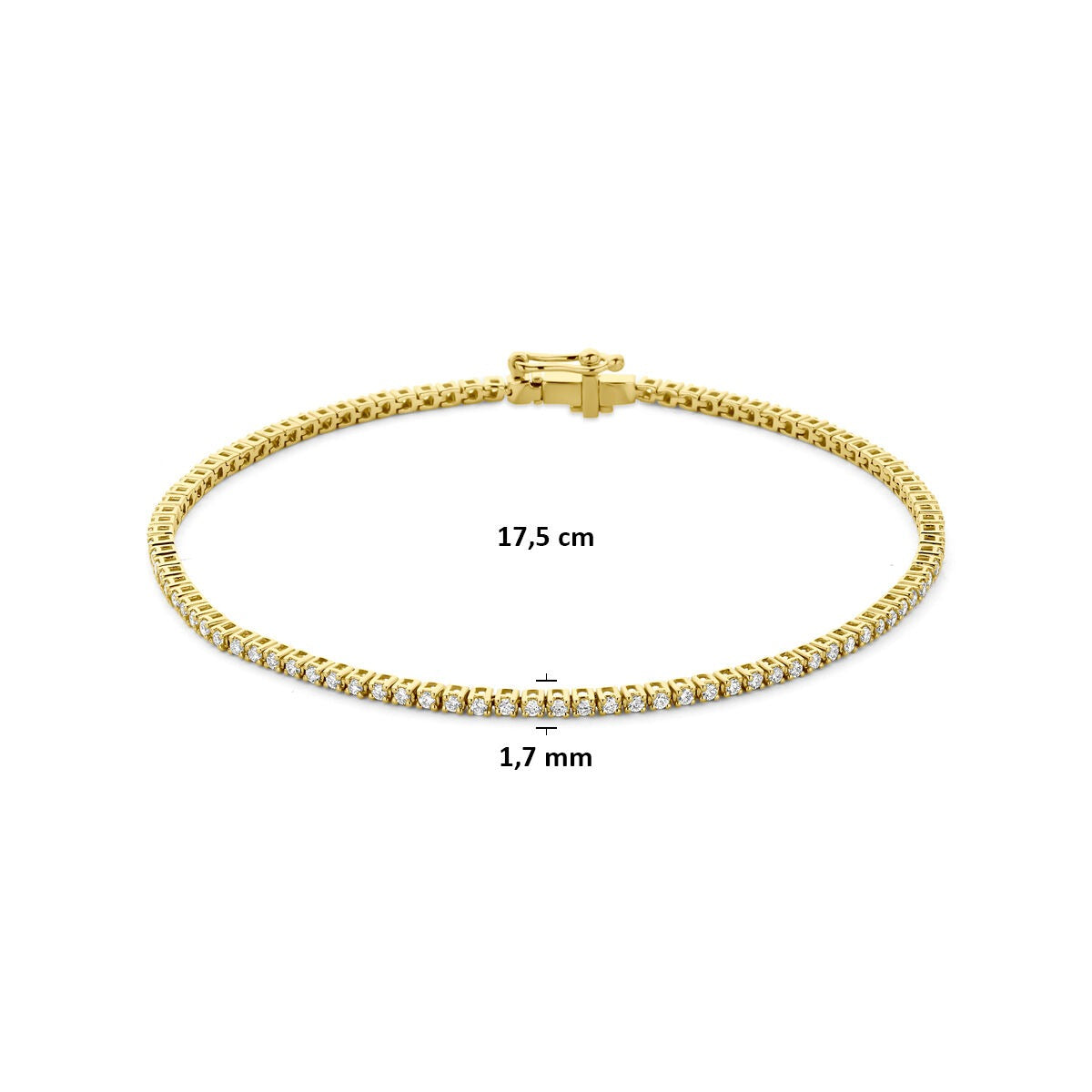 Pulsera de oro de 14k con diamante cultivado en laboratorio