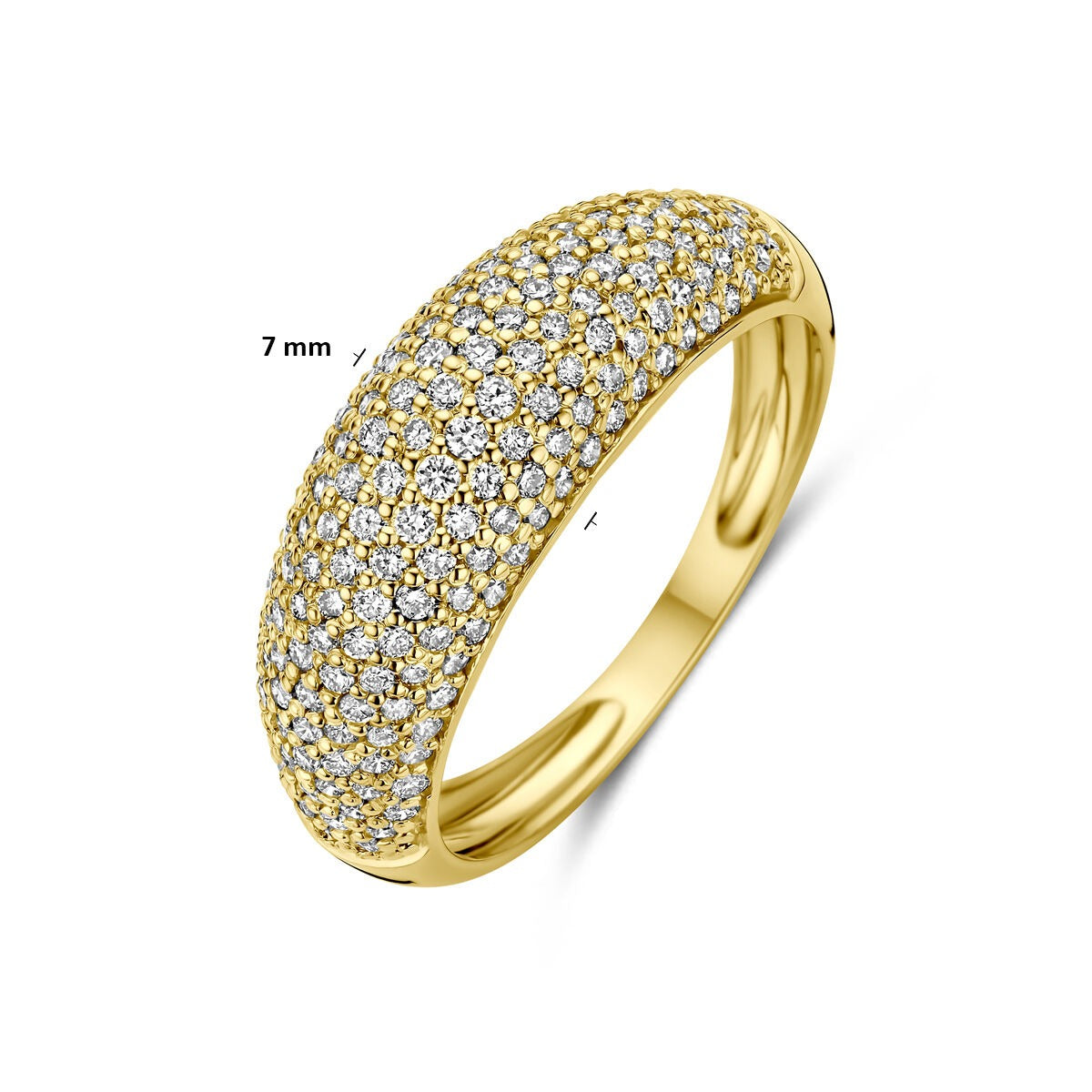 Anillo de oro amarillo de 14k con diamante cultivado en laboratorio