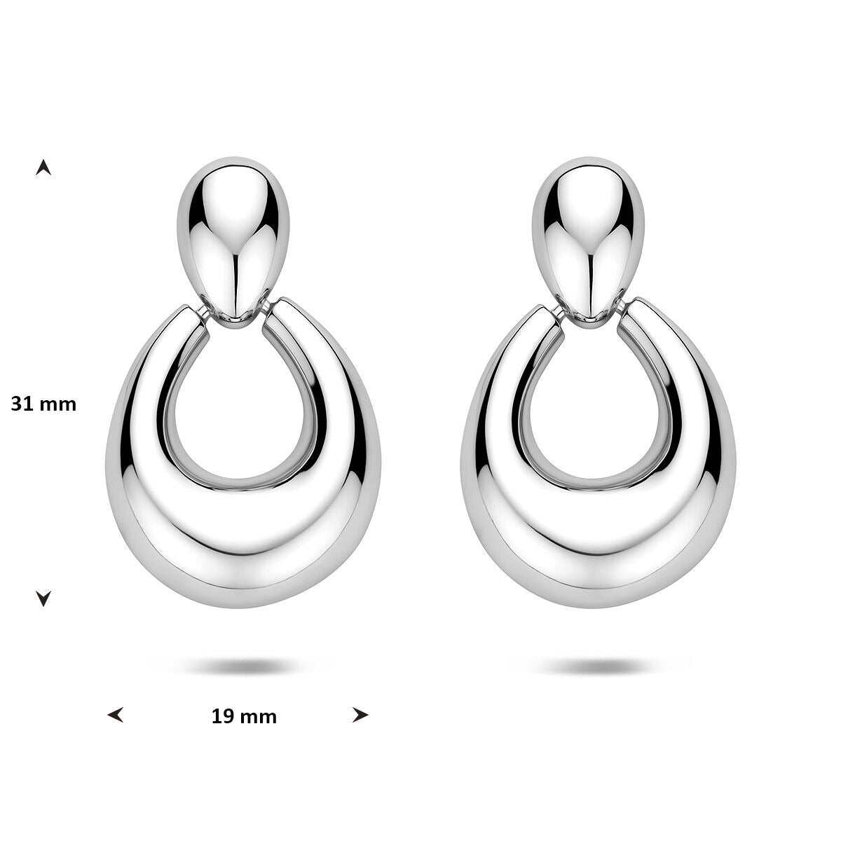 Pendientes de plata rodiados – elegantes pendientes de mujer con líneas refinadas