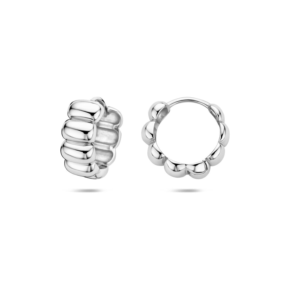 Aros de plata rodiada