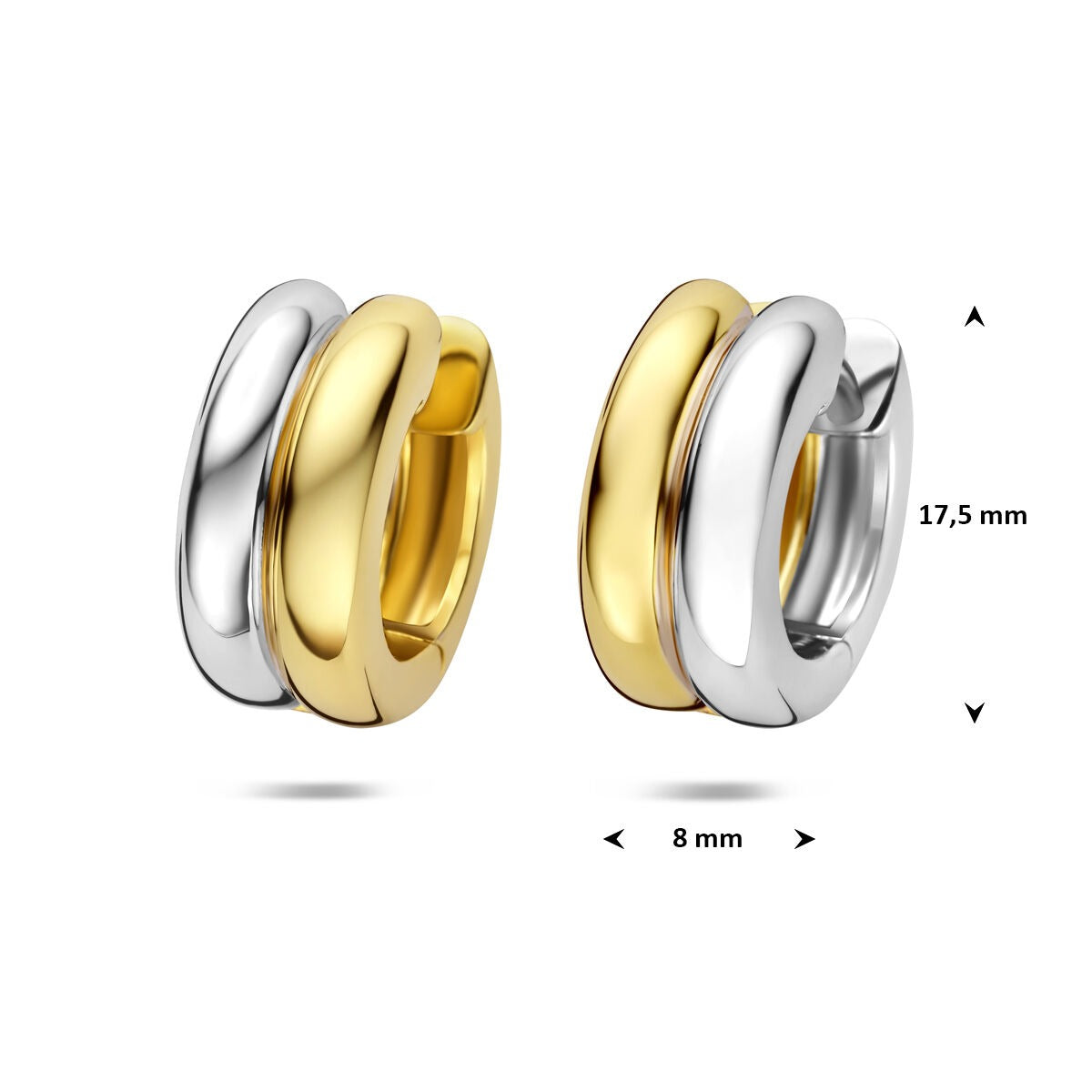 Aros chapados en oro y rodiados de plata 925