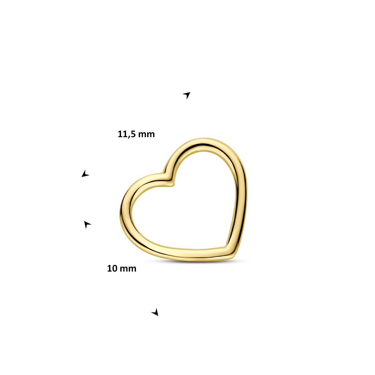 Collar de oro amarillo con colgante en forma de corazón