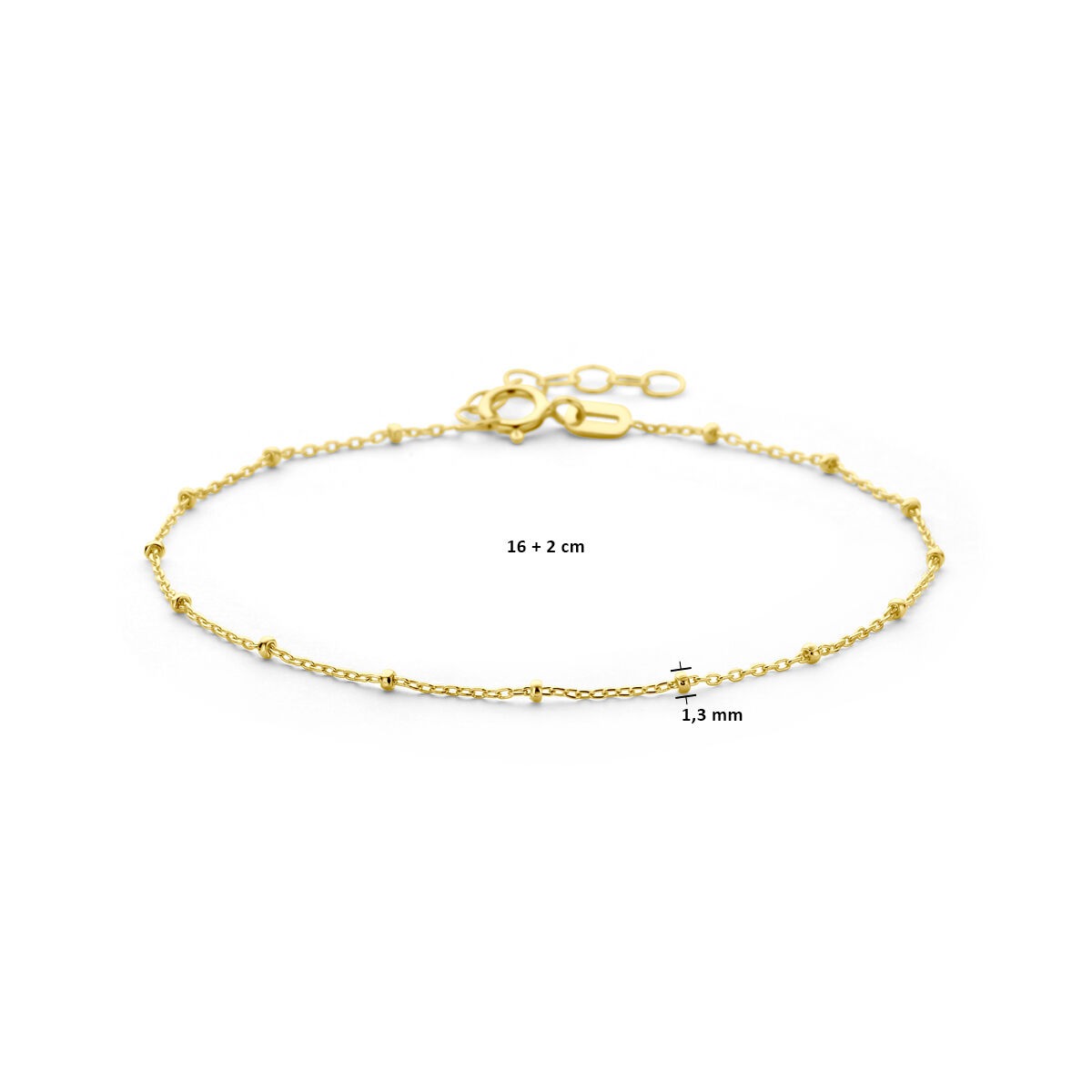 pulsera de oro amarillo con bolitas