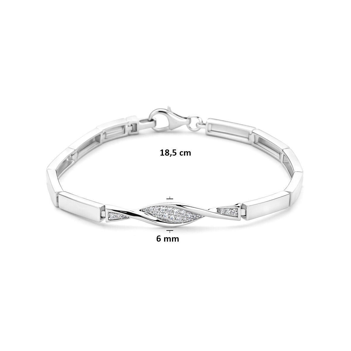 Pulsera de plata 925 rodiada con circonitas