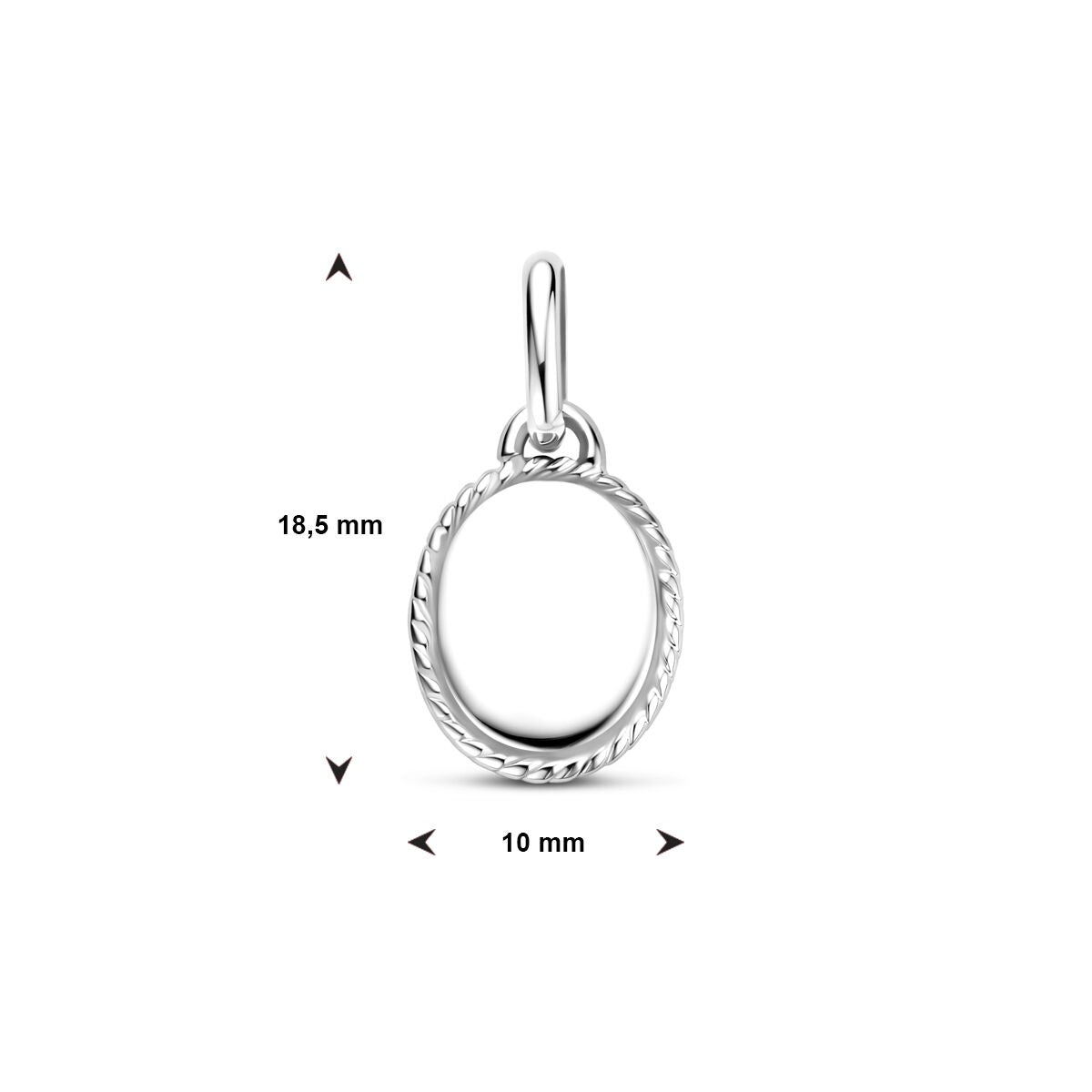 Colgante de grabado de plata rodiada ovalado – 21mm