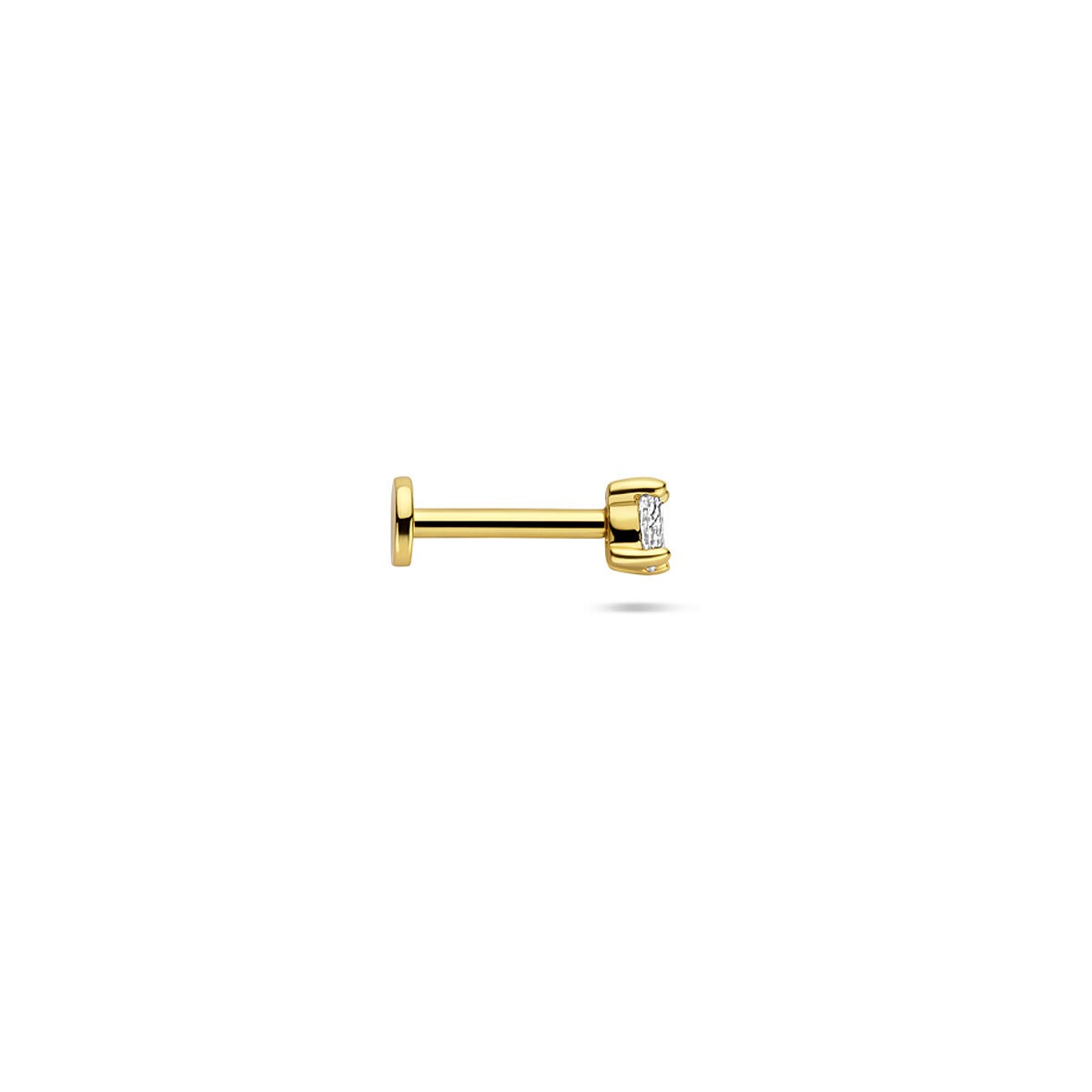 Piercing chapado en oro de plata 925 con circonita ovalada