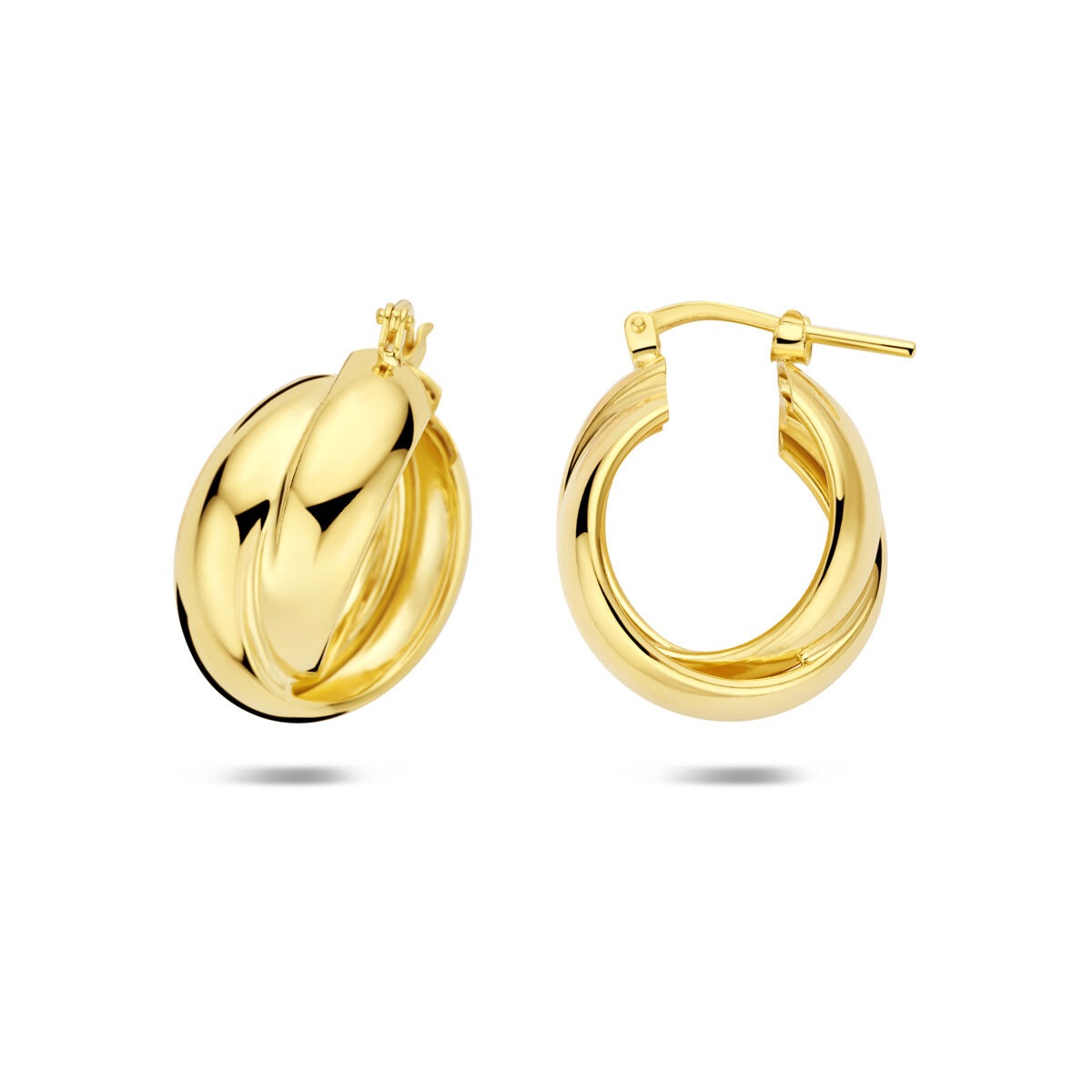 Aros chapados en oro de plata 925 22 x 10 mm