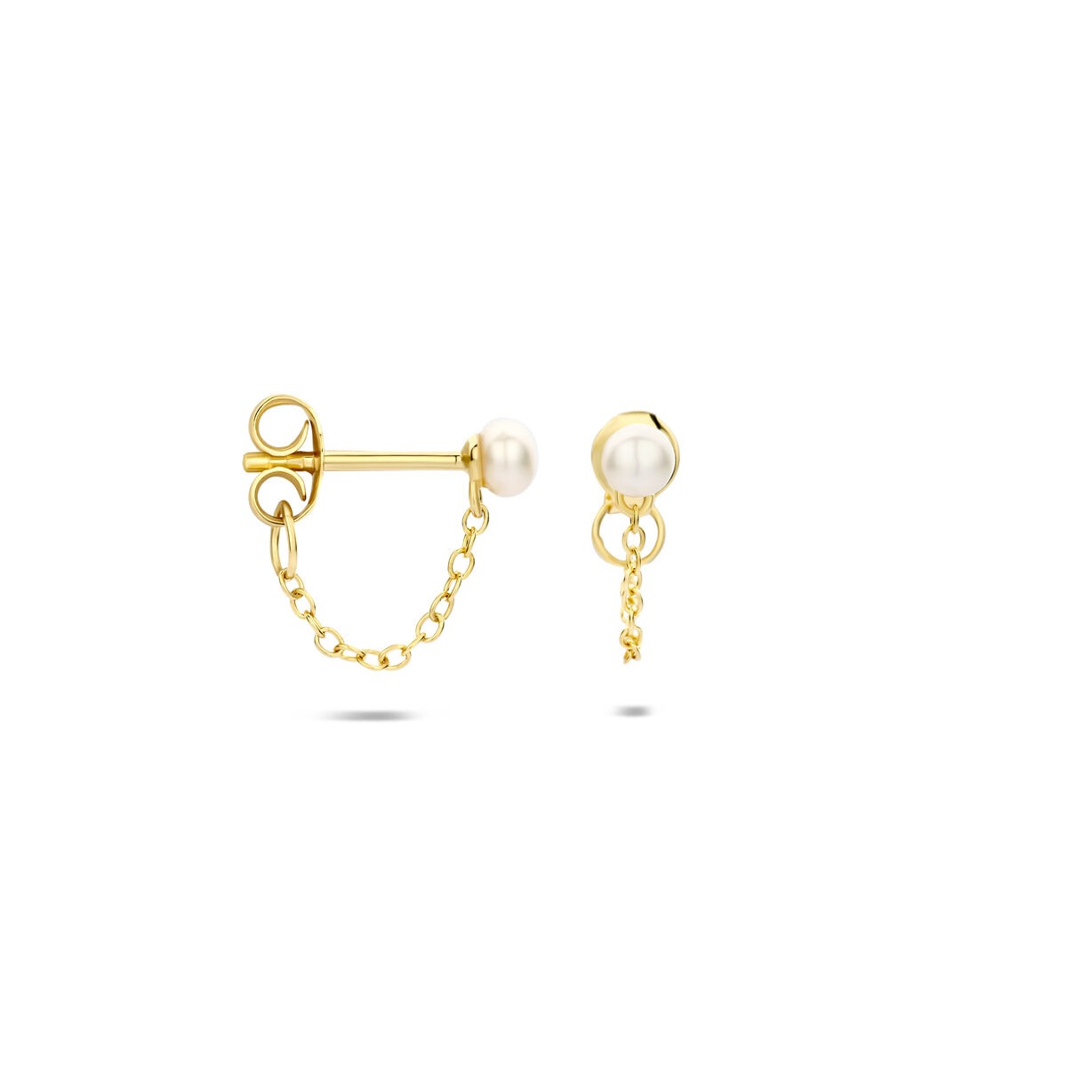 Pendientes de plata chapados en oro con perla – plata 925