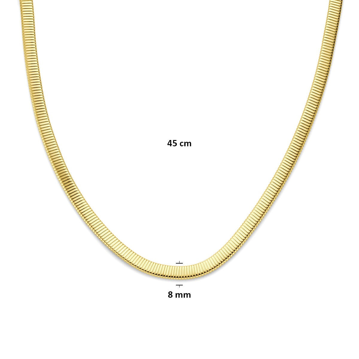 Collar de oro amarillo de 14k con eslabones tubogas