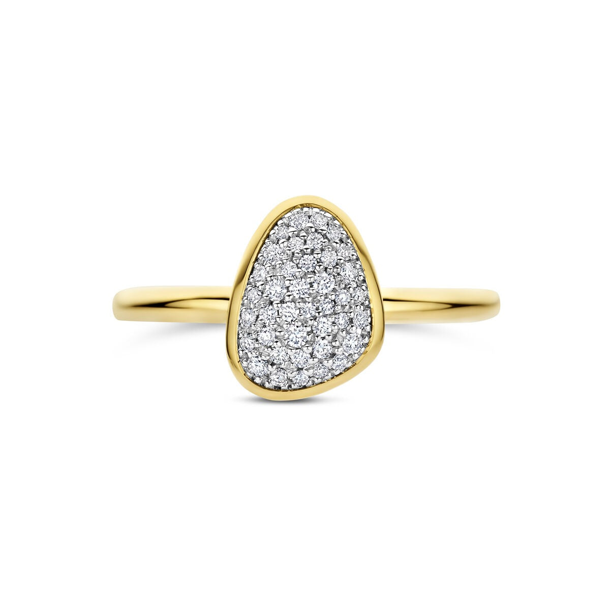 Anillo de mujer bicolor con diamante – 10,5 x 8 mm