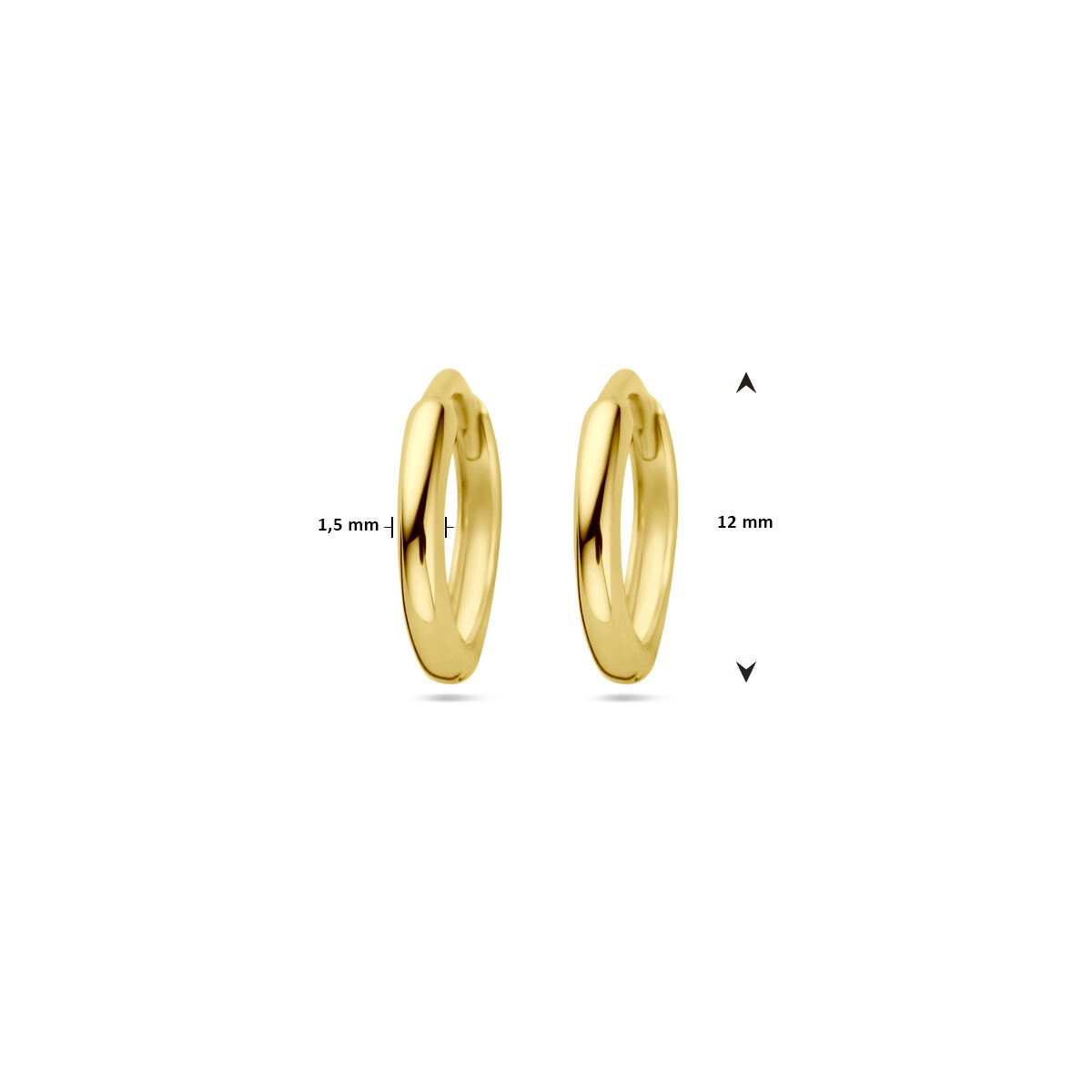 Aros de oro amarillo de 14k para infantil – 1.5mm