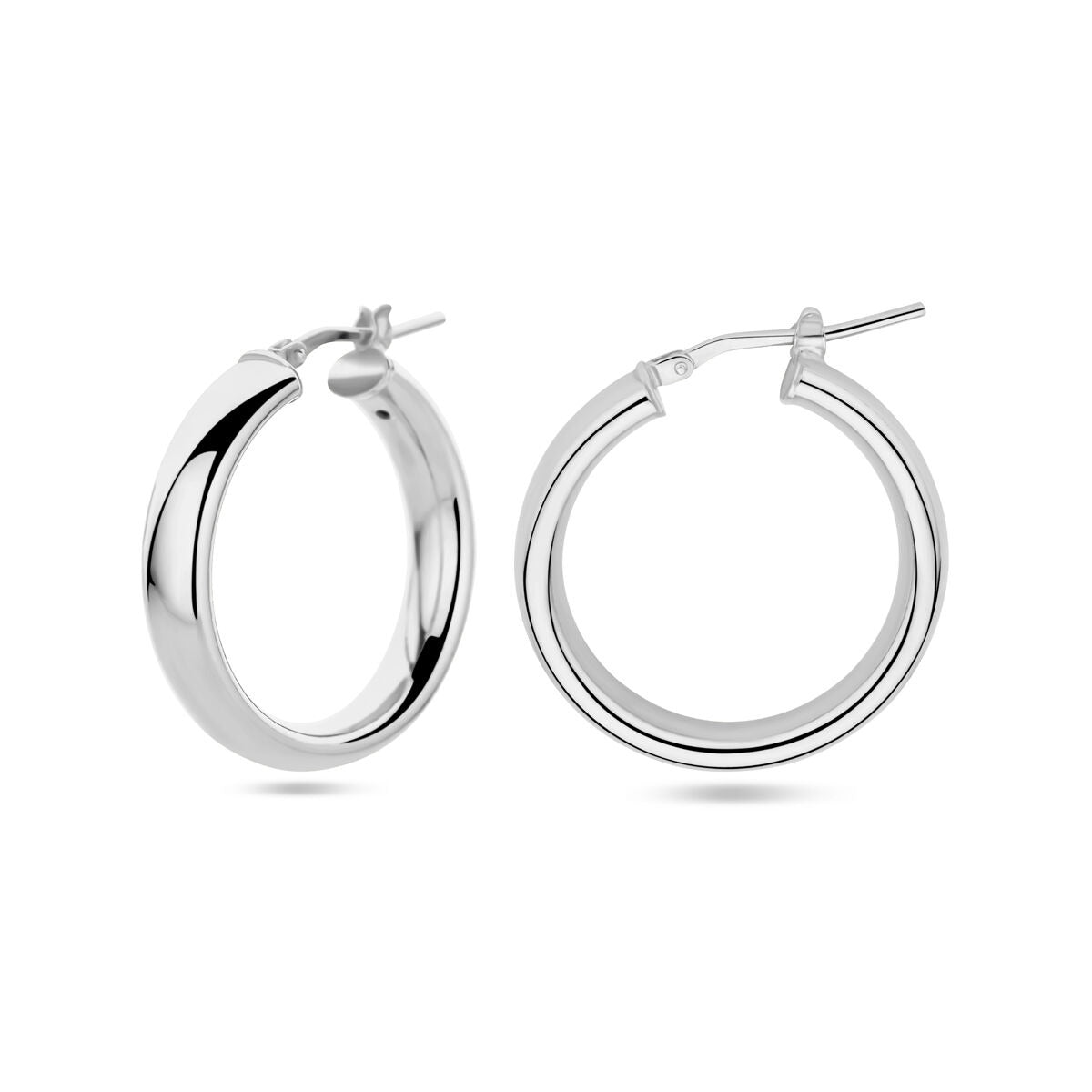 Aros de plata rodiada medio redondo 26 mm