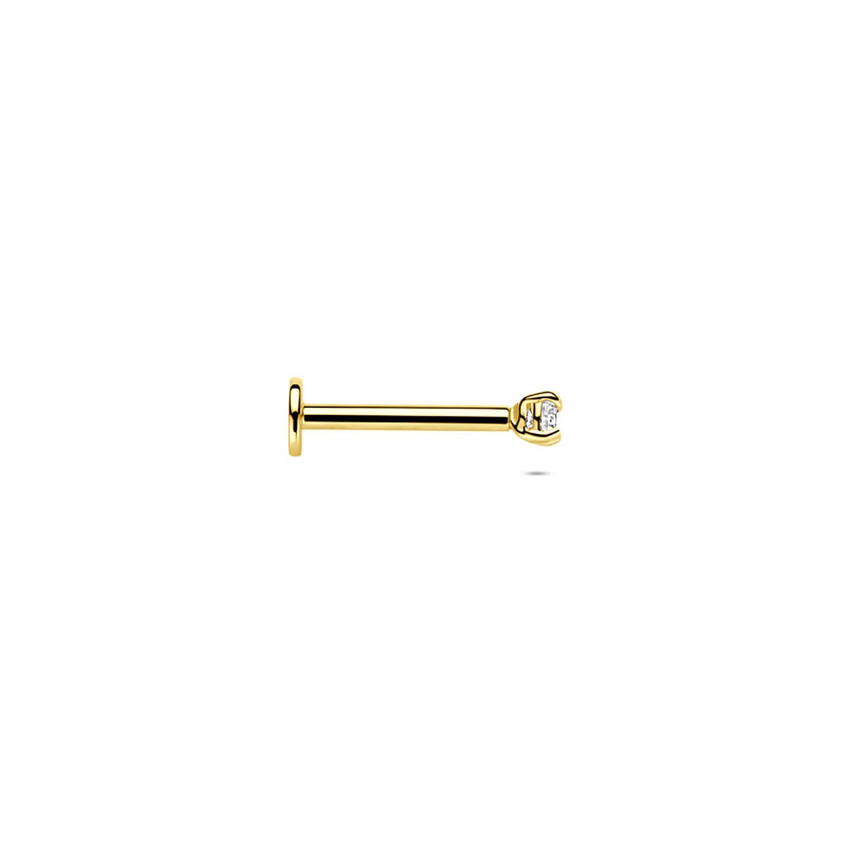 piercing de oro amarillo 9k con circonita 2 mm
