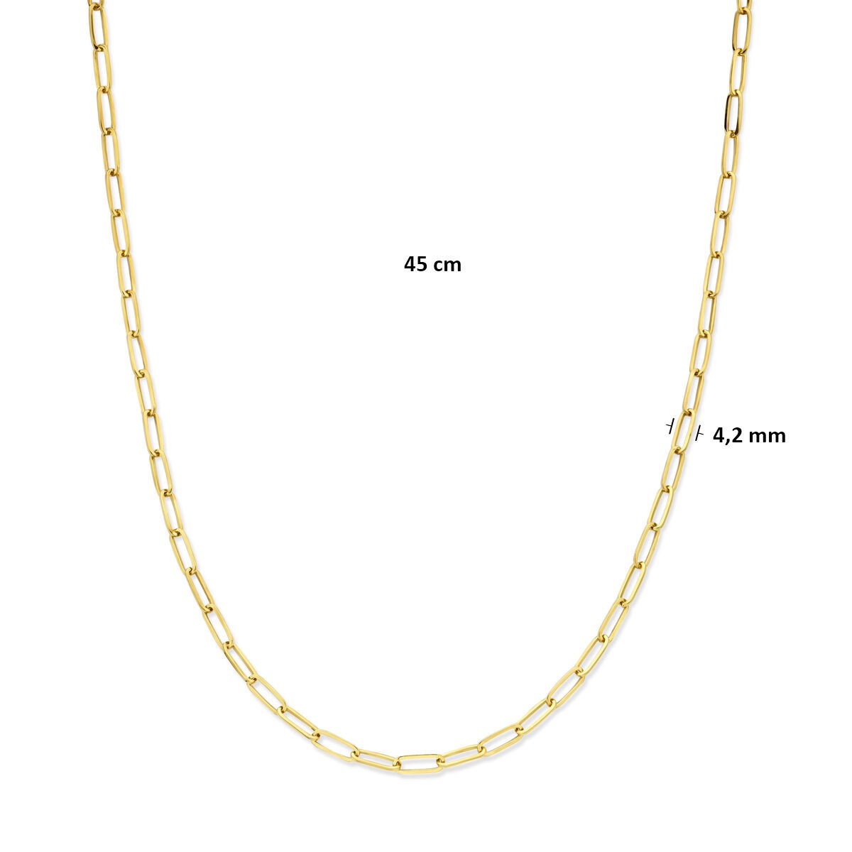 collar de oro amarillo con núcleo de plata 45 cm