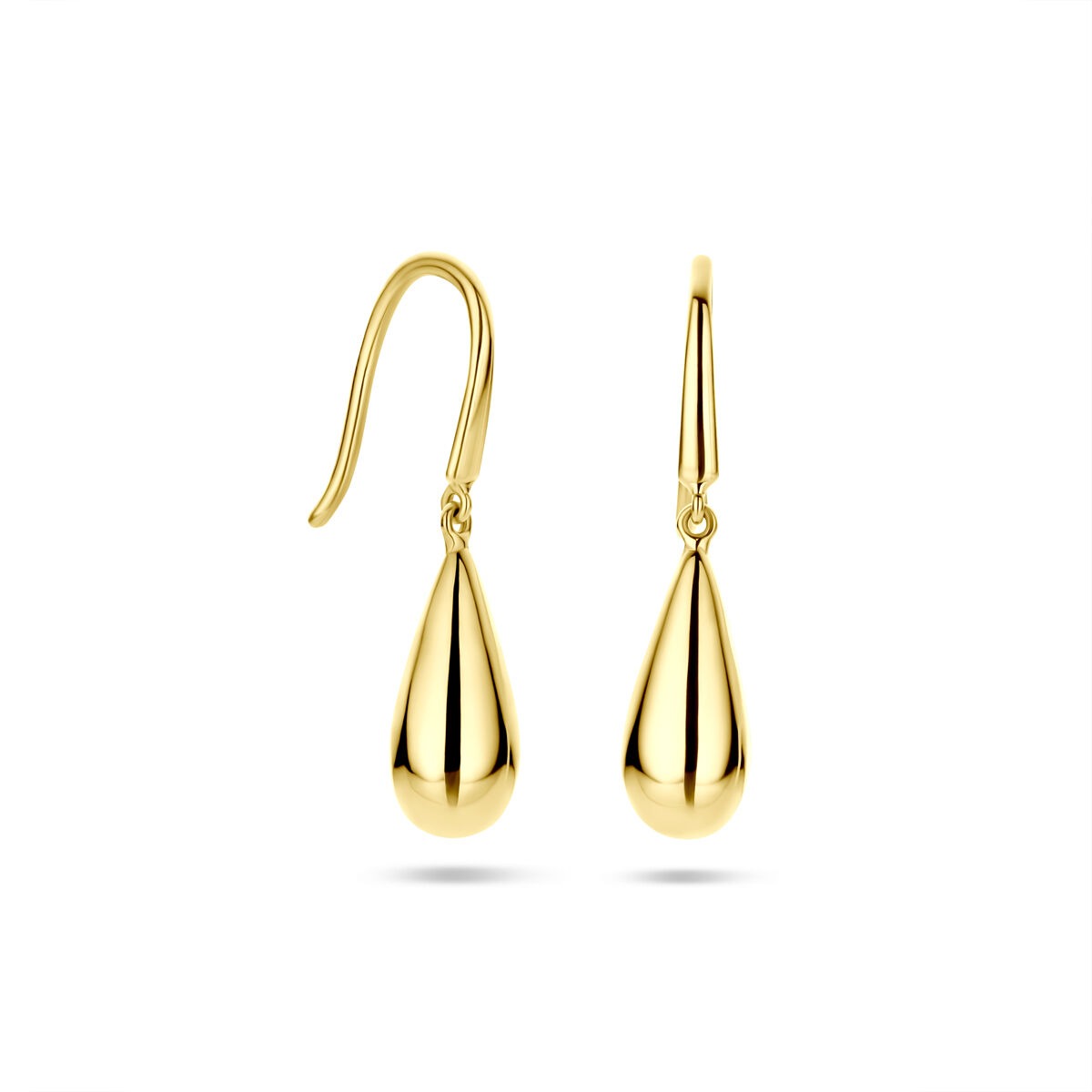 Pendientes de oro 14k en forma de gota de mujer 14,5 mm