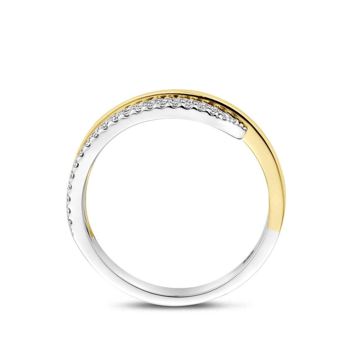 anillo de oro bicolor con diamante 0.40ct