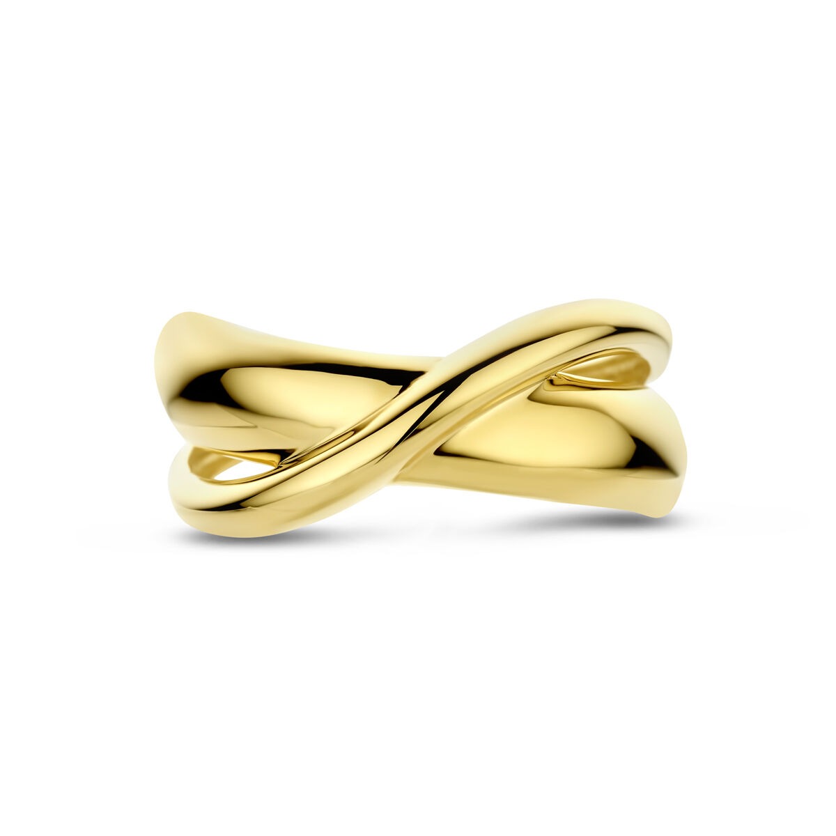 Anillo de mujer de oro amarillo de 14k con banda ancha de 8,5 mm