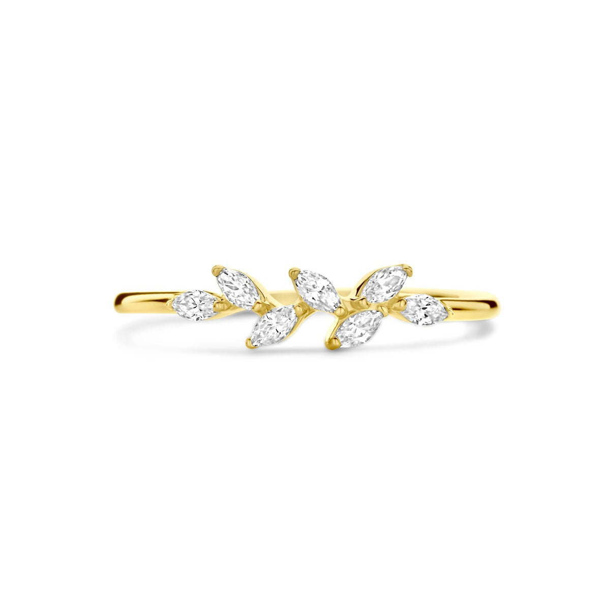 anillo de mujer de oro 14k con zirconia ovalada – 4 mm