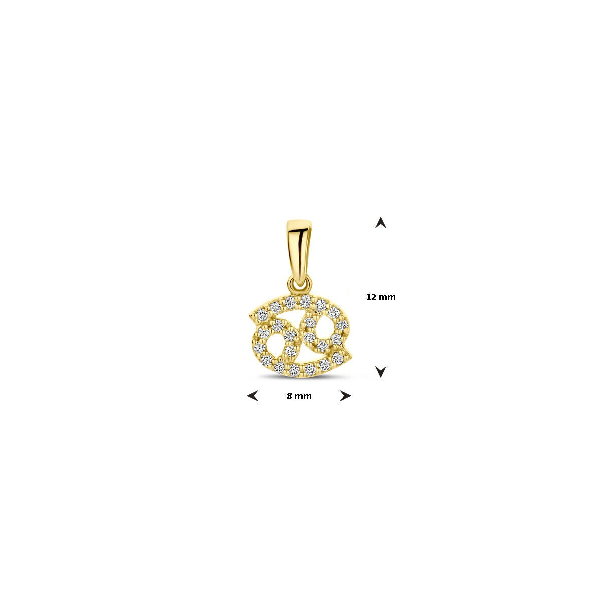 colgante de oro amarillo con diamante del signo zodiacal