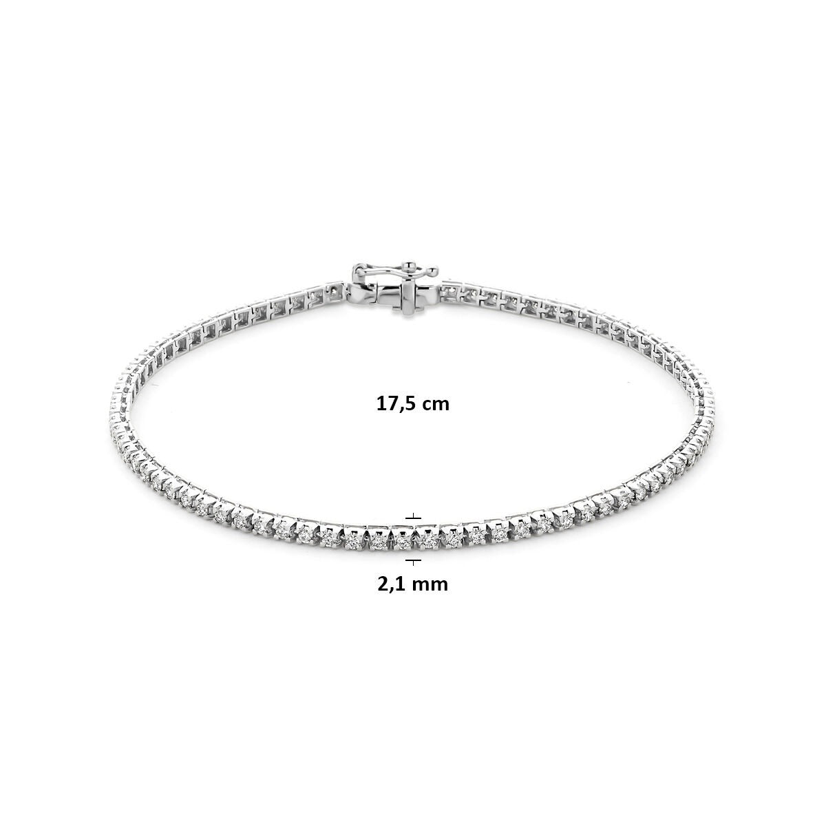 Pulsera de tenis de plata 925 con diamante cultivado en laboratorio