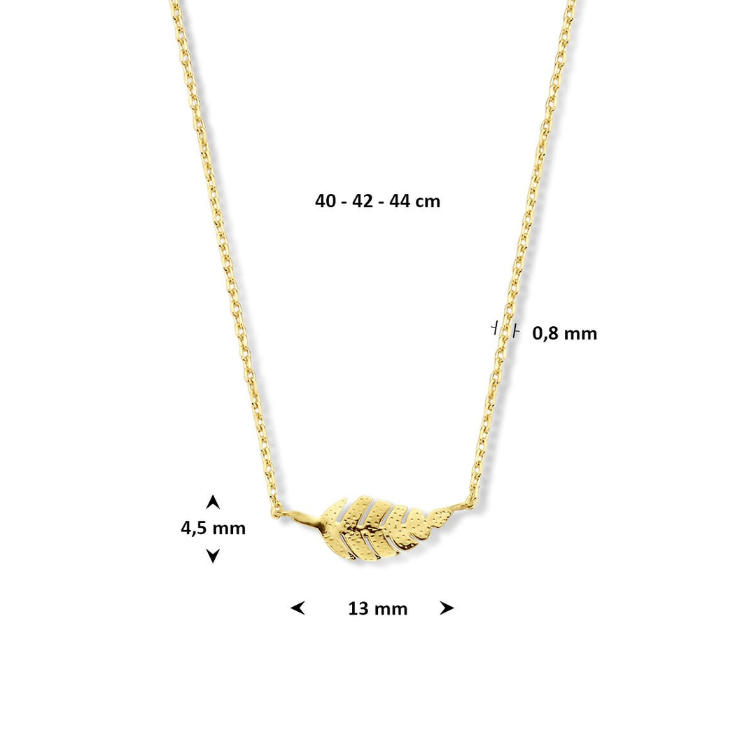 14k geelgouden anker collier met veer