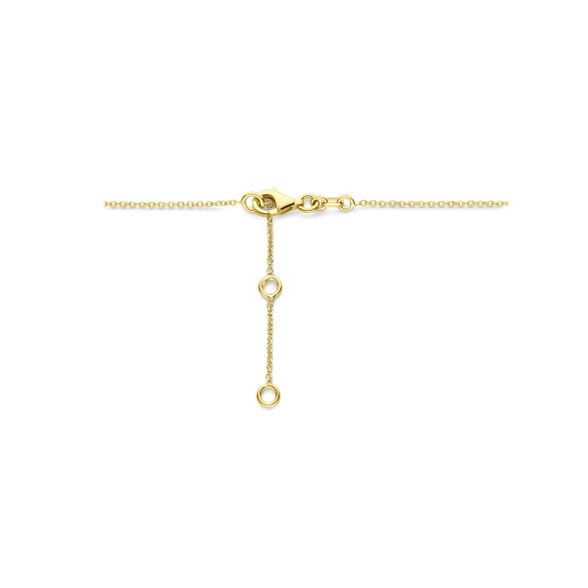 collar de oro amarillo de 14k con topacios azul cielo y azul Londres
