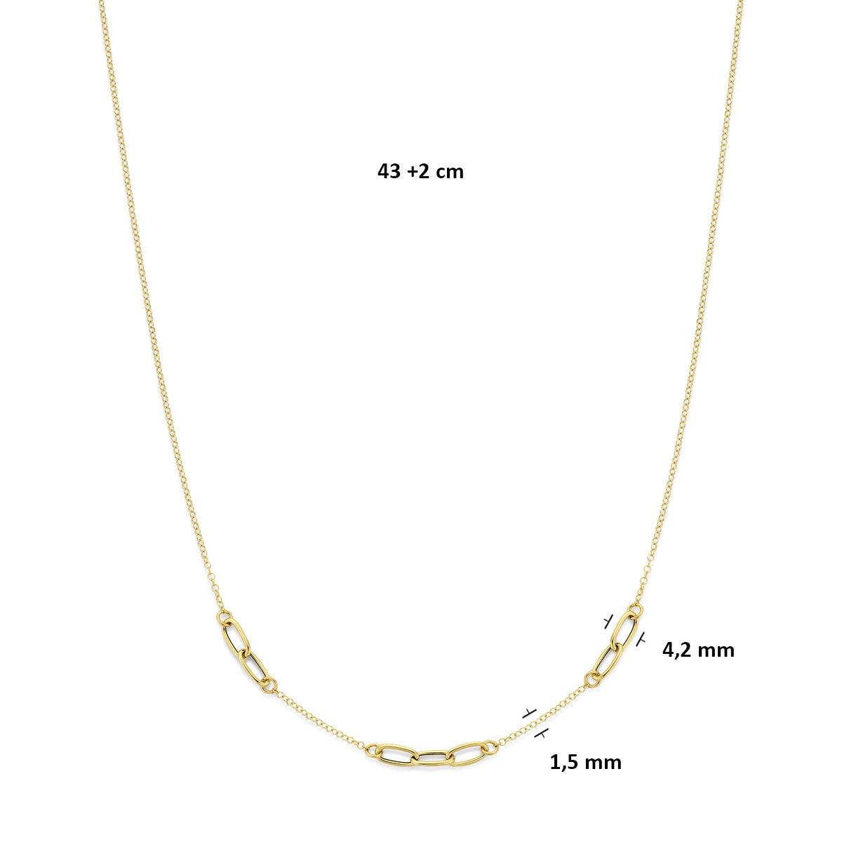 pulsera de oro amarillo de 14k con cierre de anillo de resorte