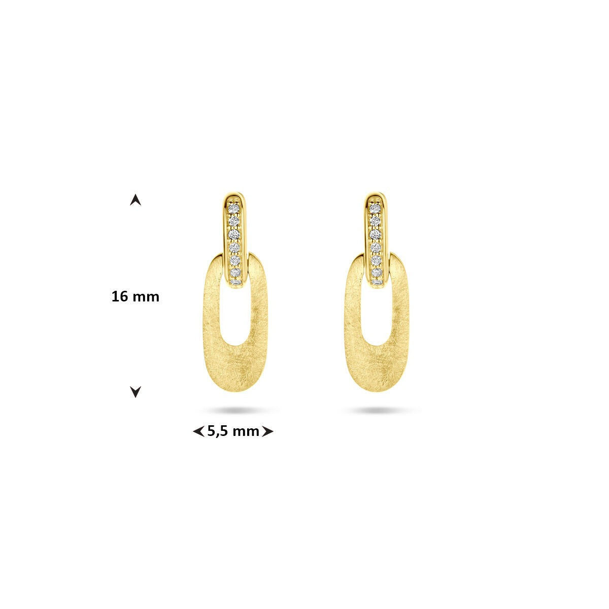 Aros de oro amarillo con diamante talla brillante 0.04ct