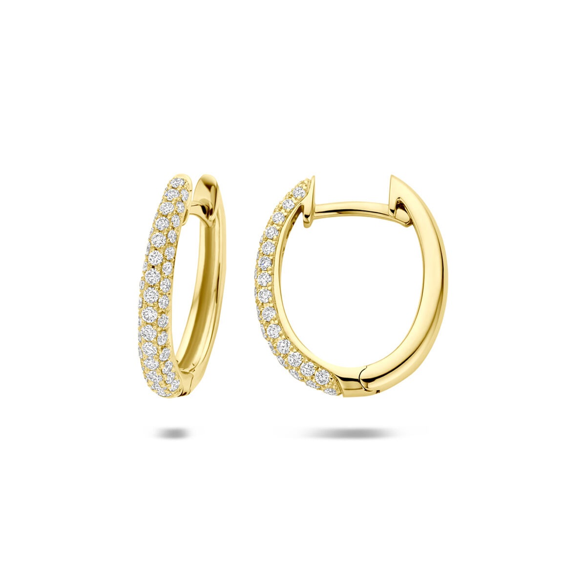 Aros de oro de 14k con diamante