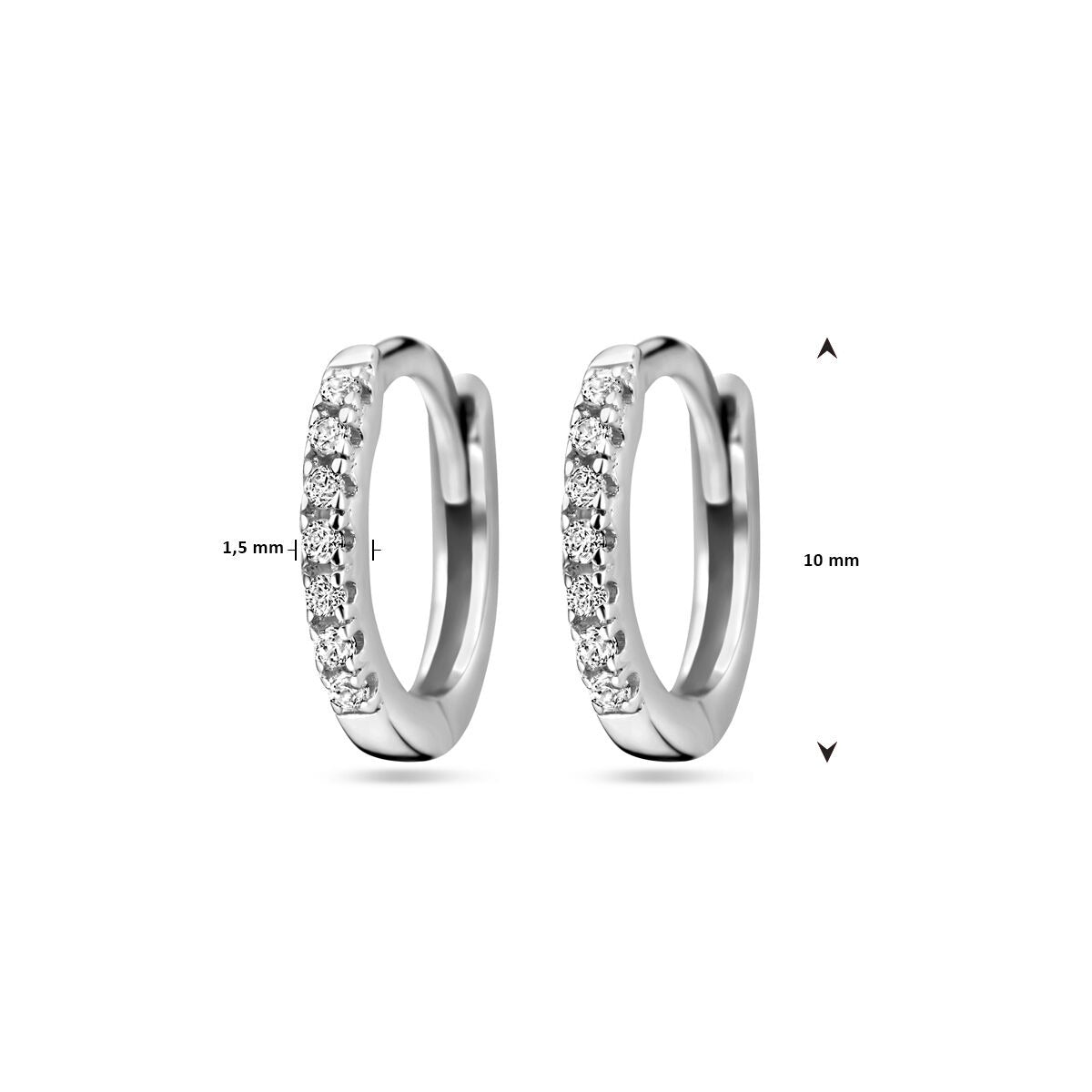 Aros de plata con circonitas – rodiados 925