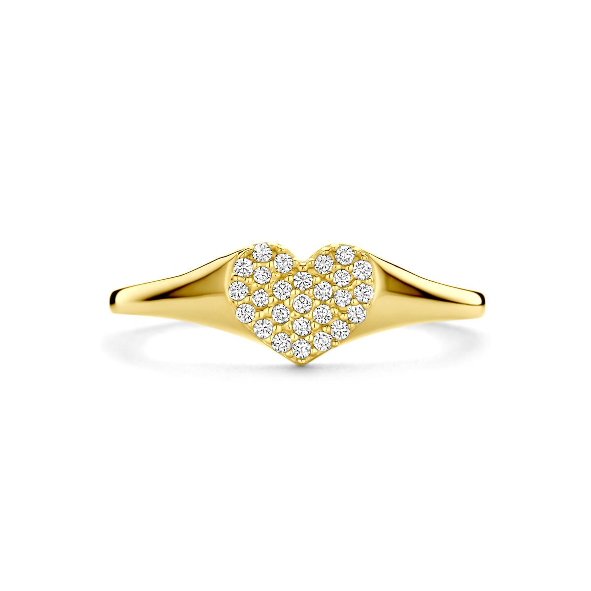 anillo de oro de 14k con corazón de circonita – 6 mm