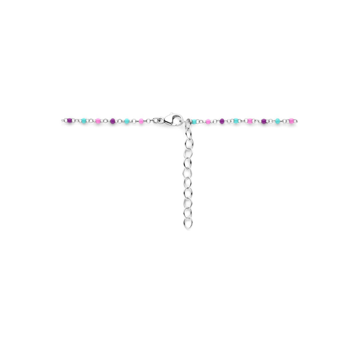 Collar infantil de plata rodiada con bolitas de esmalte – 36-40cm