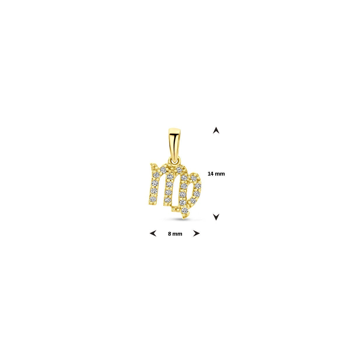 colgante de oro amarillo del signo zodiac con diamante