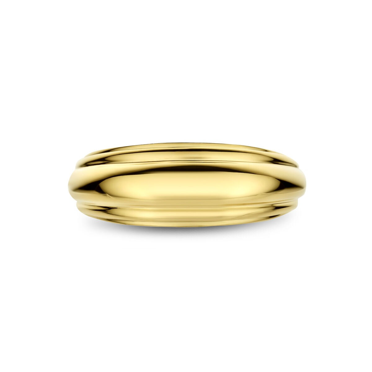 Anillo de mujer de oro amarillo de 14k con banda ancha