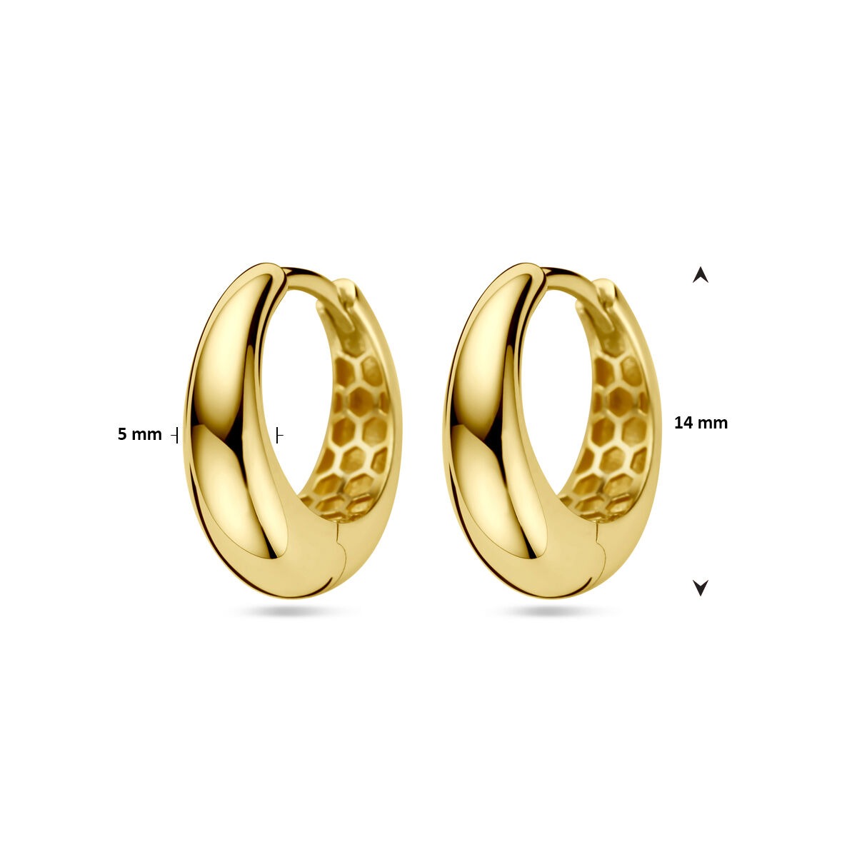 aros chapados en oro amarillo 14 mm