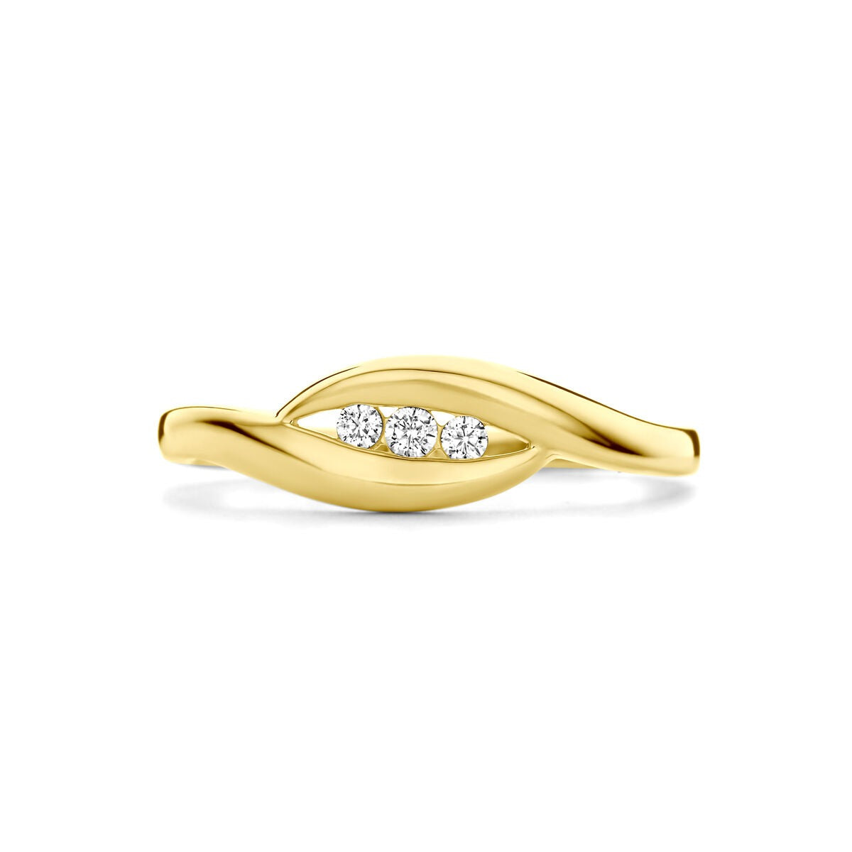 anillo de mujer en oro amarillo de 14k con circonitas – destellos de finesse en oro