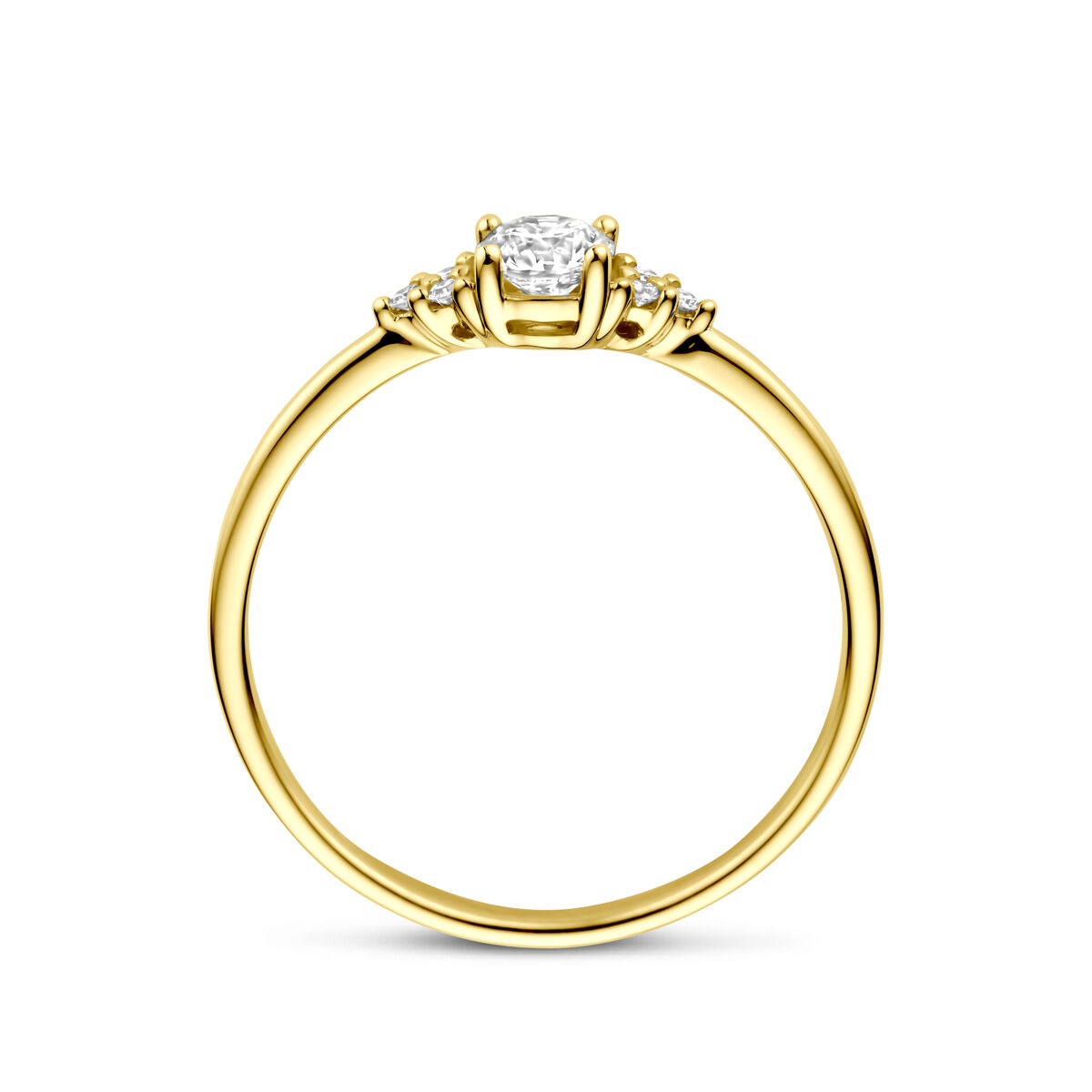 Anillo de mujer de oro 14k con diamante solitario 0.28ct