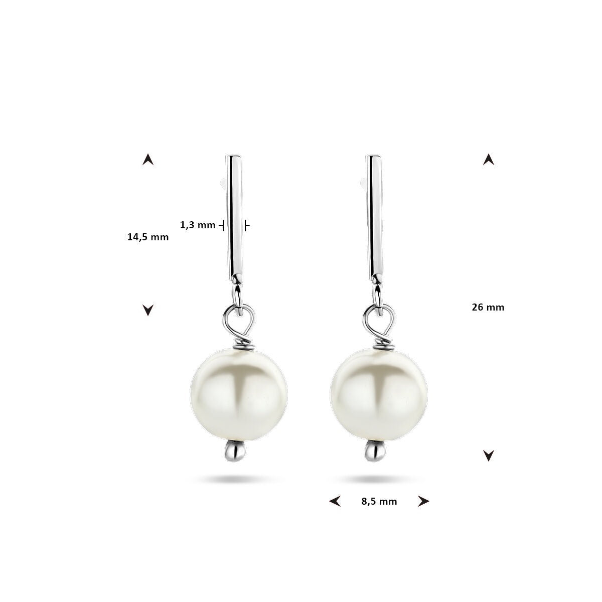 Pendientes de plata con perla de agua dulce